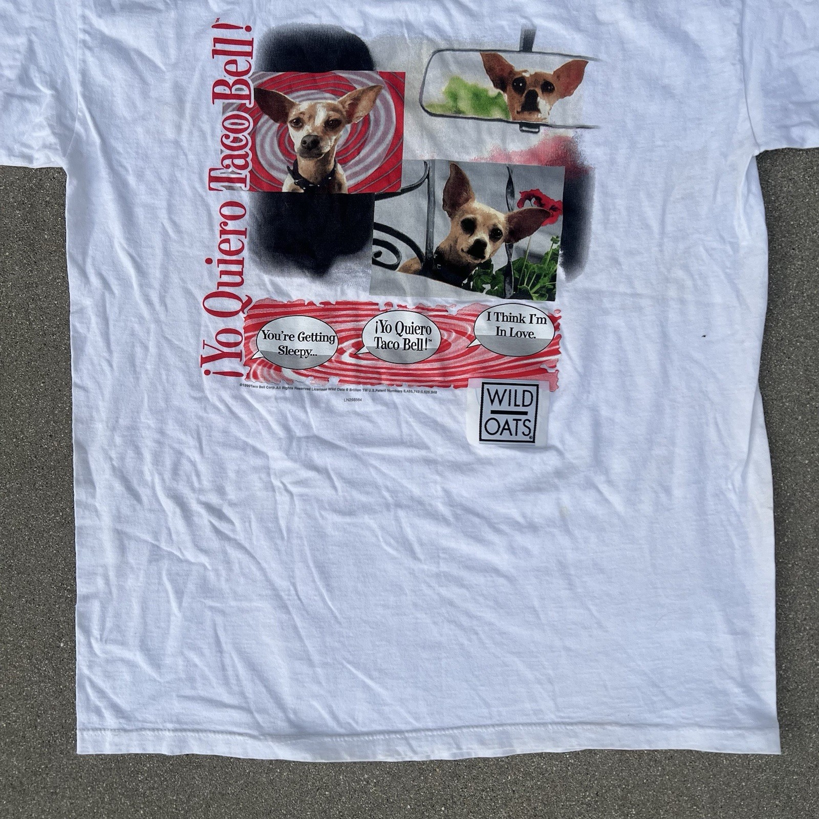 Vintage 90’s Yo Quiero Taco Bell Chihuahua Single Stitch Wild Oats T-Shirt XL