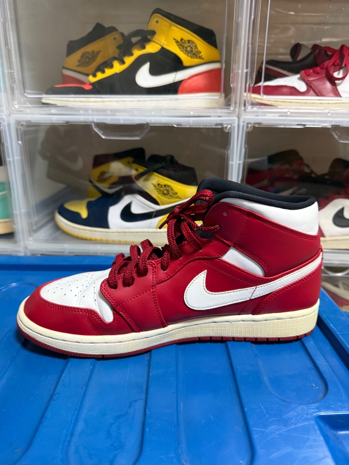 Nike Air Jordan 1 Mid Gym Red White Black 554724-605 Men’s Size US 10 EU 44
