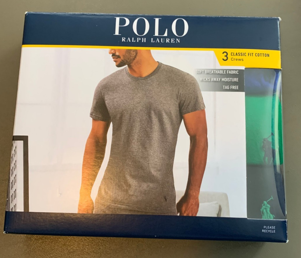Polo Ralph Lauren Men’s 3-Pack Classic Fit 100% Cotton Crew Neck T-Shirt, Medium