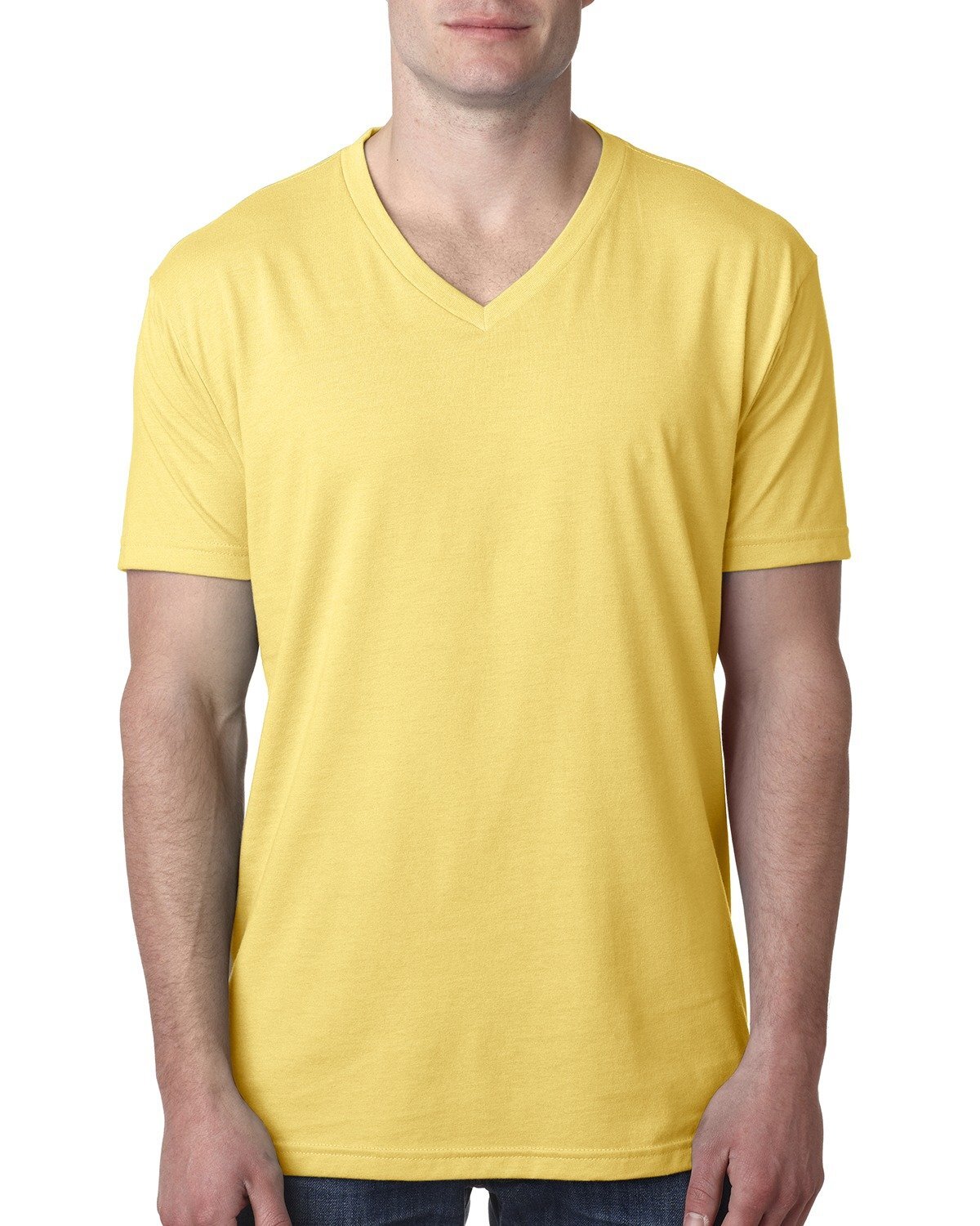 Next Level Apparel Men’s Cotton/Poly Fitted CVC V Neck Tee Top T-Shirt – 6240