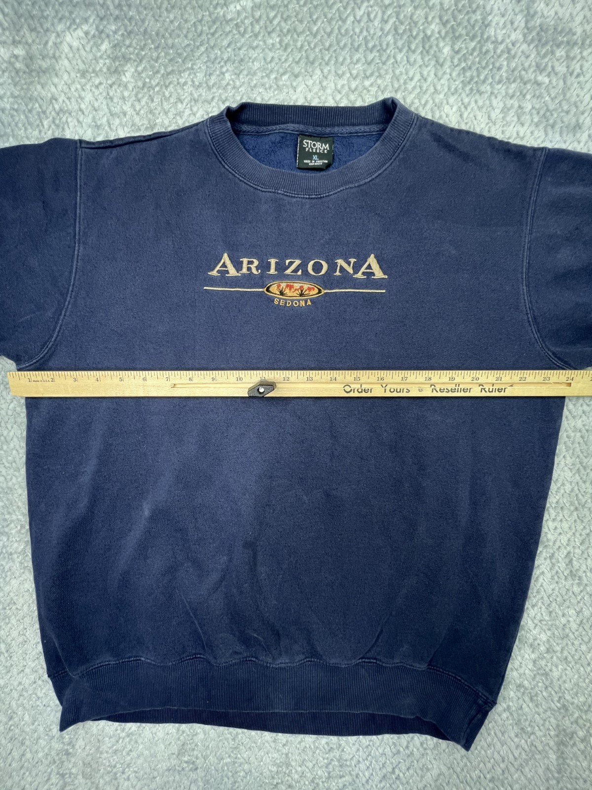 Vintage Sedona Arizona Crew Neck Heavy Shirt Vtg Nave Blue Embroidered 90s