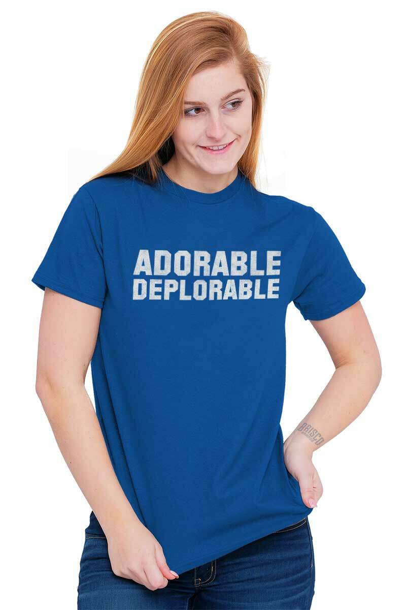 Adorable Deplorable Funny Sarcastic Political Adult Short Sleeve Crewneck Tee