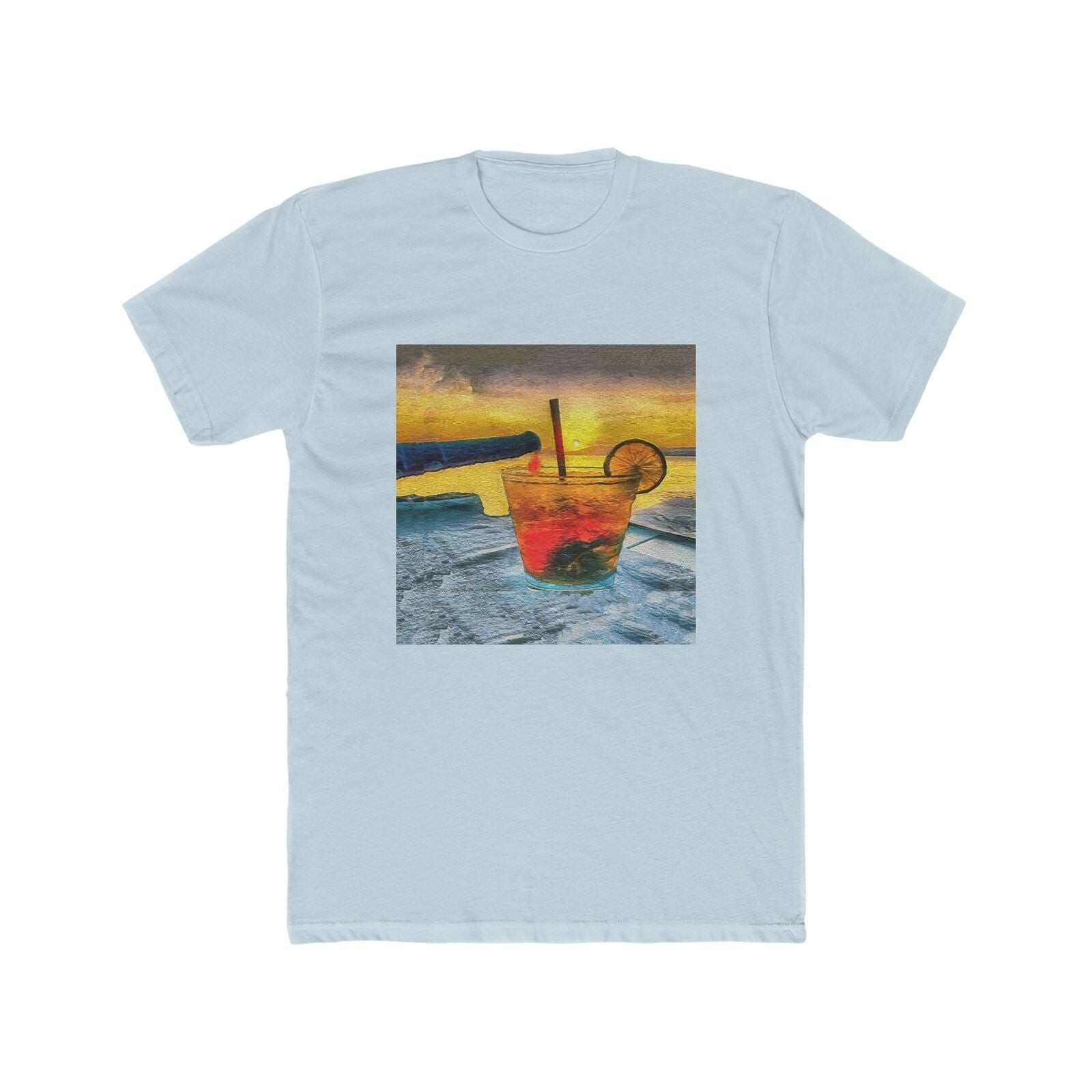 Happy Hour on Sifnos (Greece)- — Men’s Fitted Cotton Crew Tee