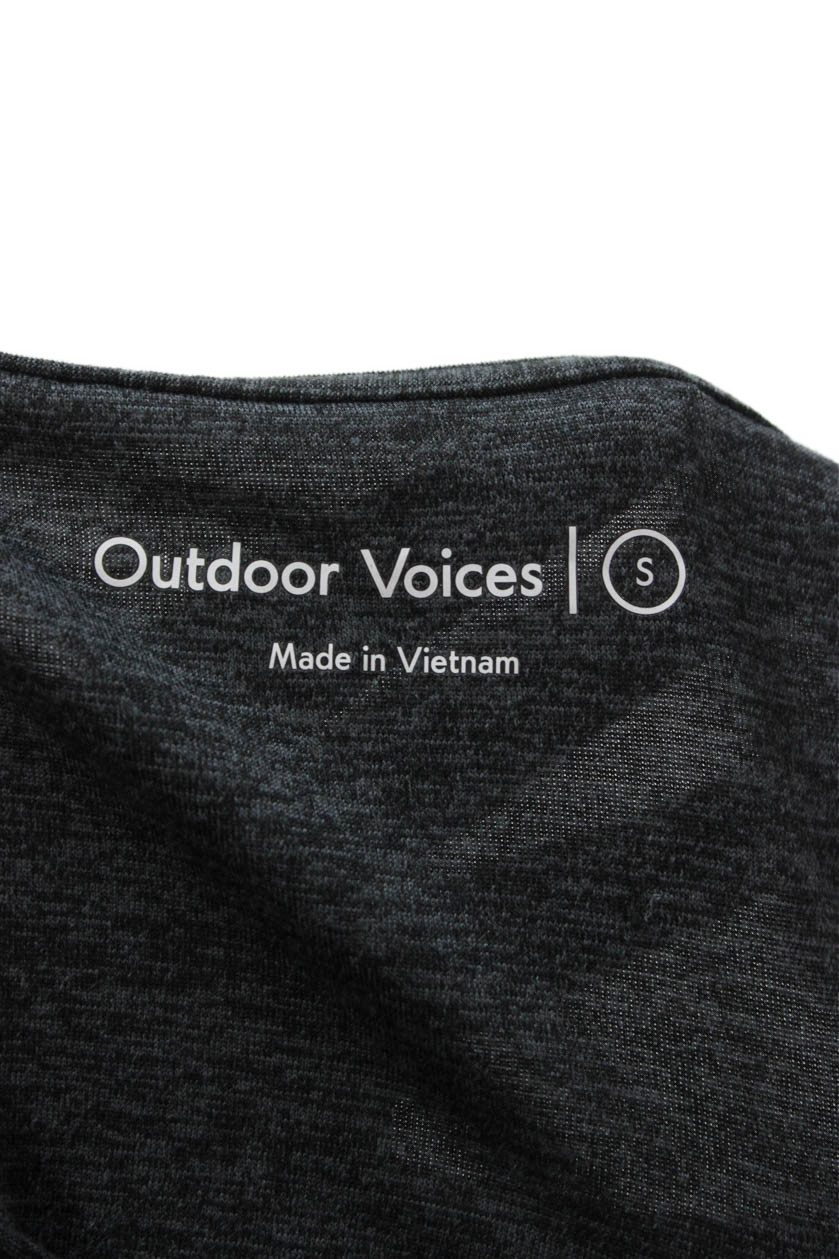 Outdoor Voices Mens Dark Gray T-Shirt Crew Neck Short Sleeve Polyester Size S