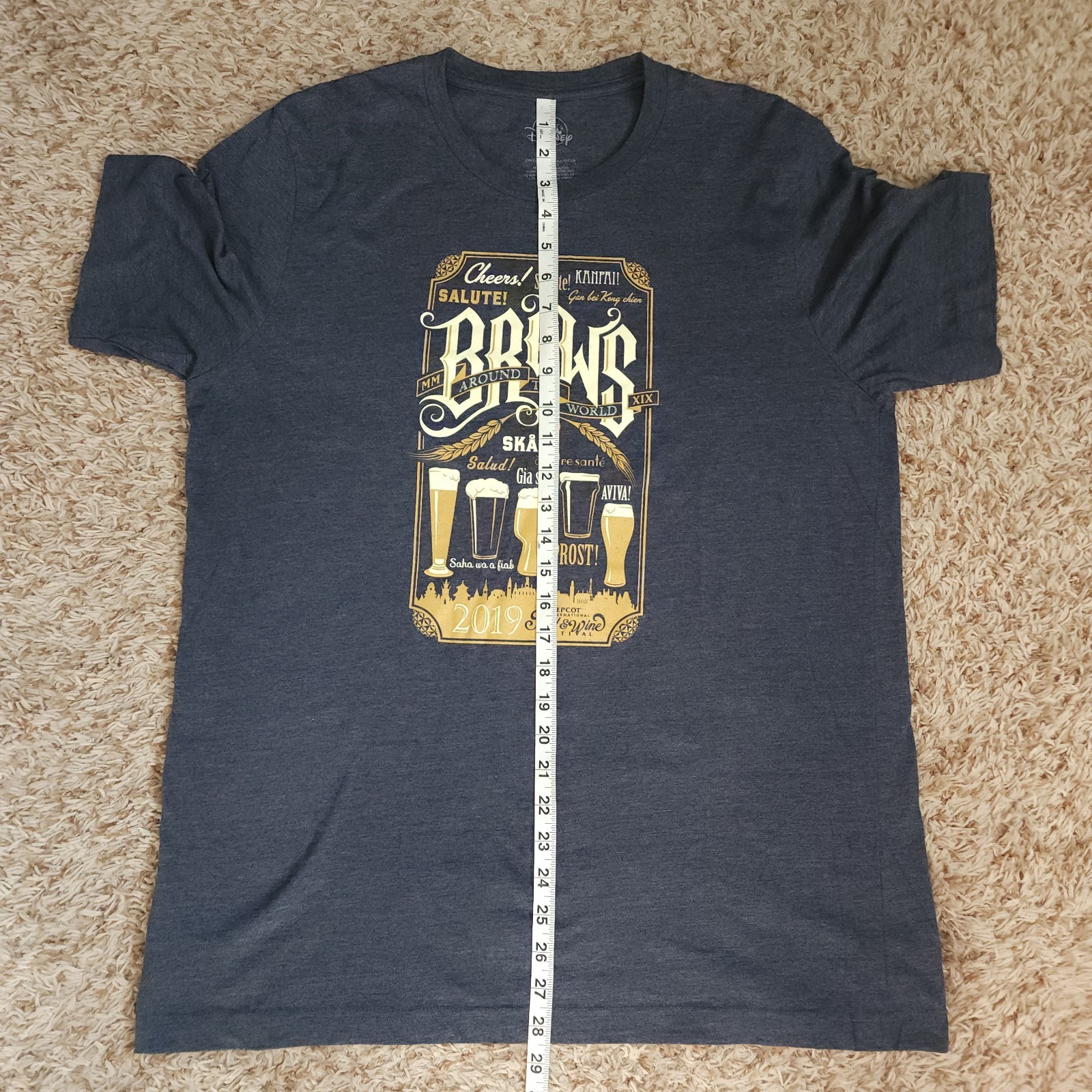 Disney Parks 2019 Brews Around The World Mens XL Short Sleeve Epcot Shirt