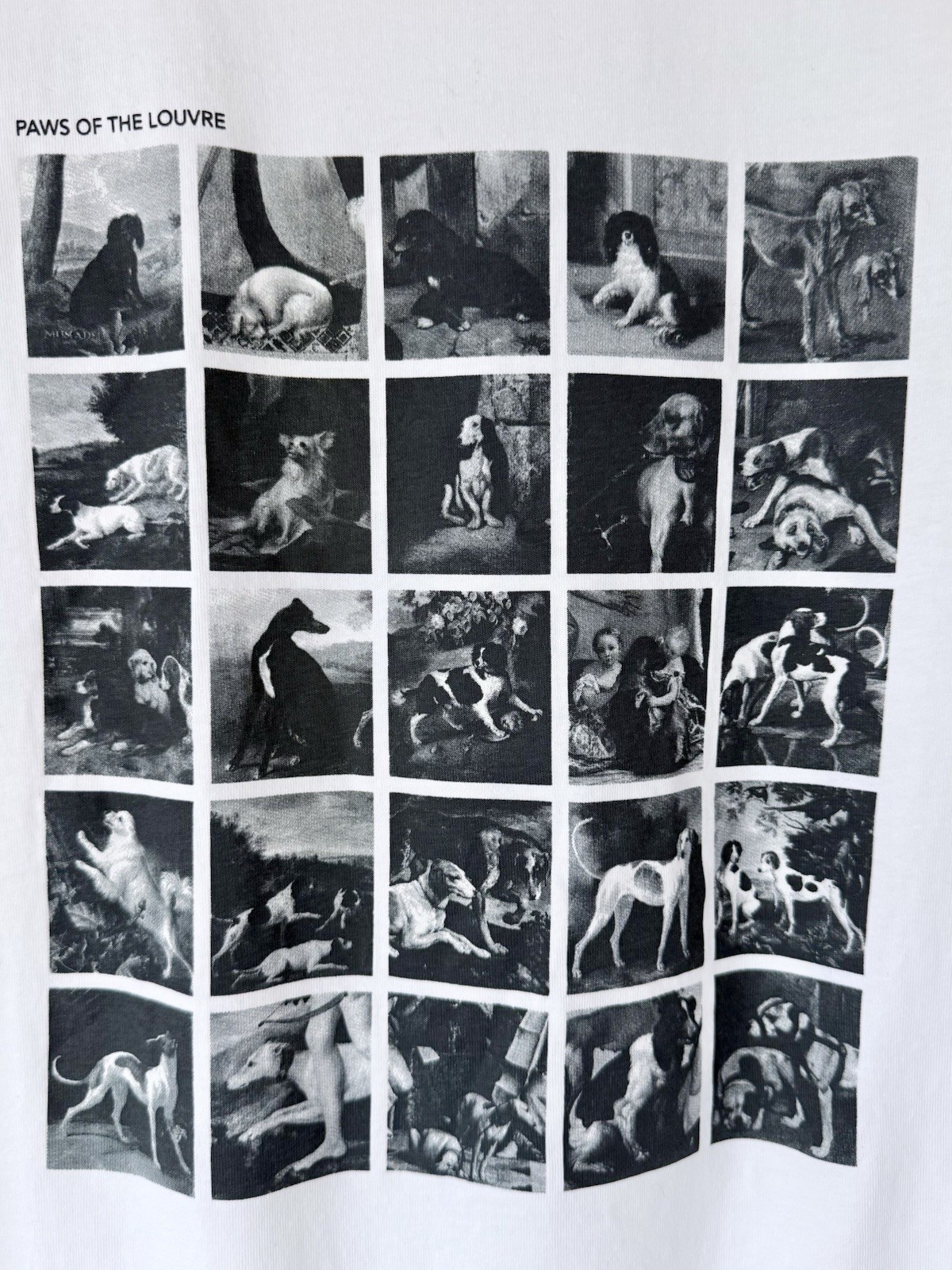 Uniqlo UTGP Louvre Museum Dog Art Graphic Tee White Size L | Paws of the Louvre