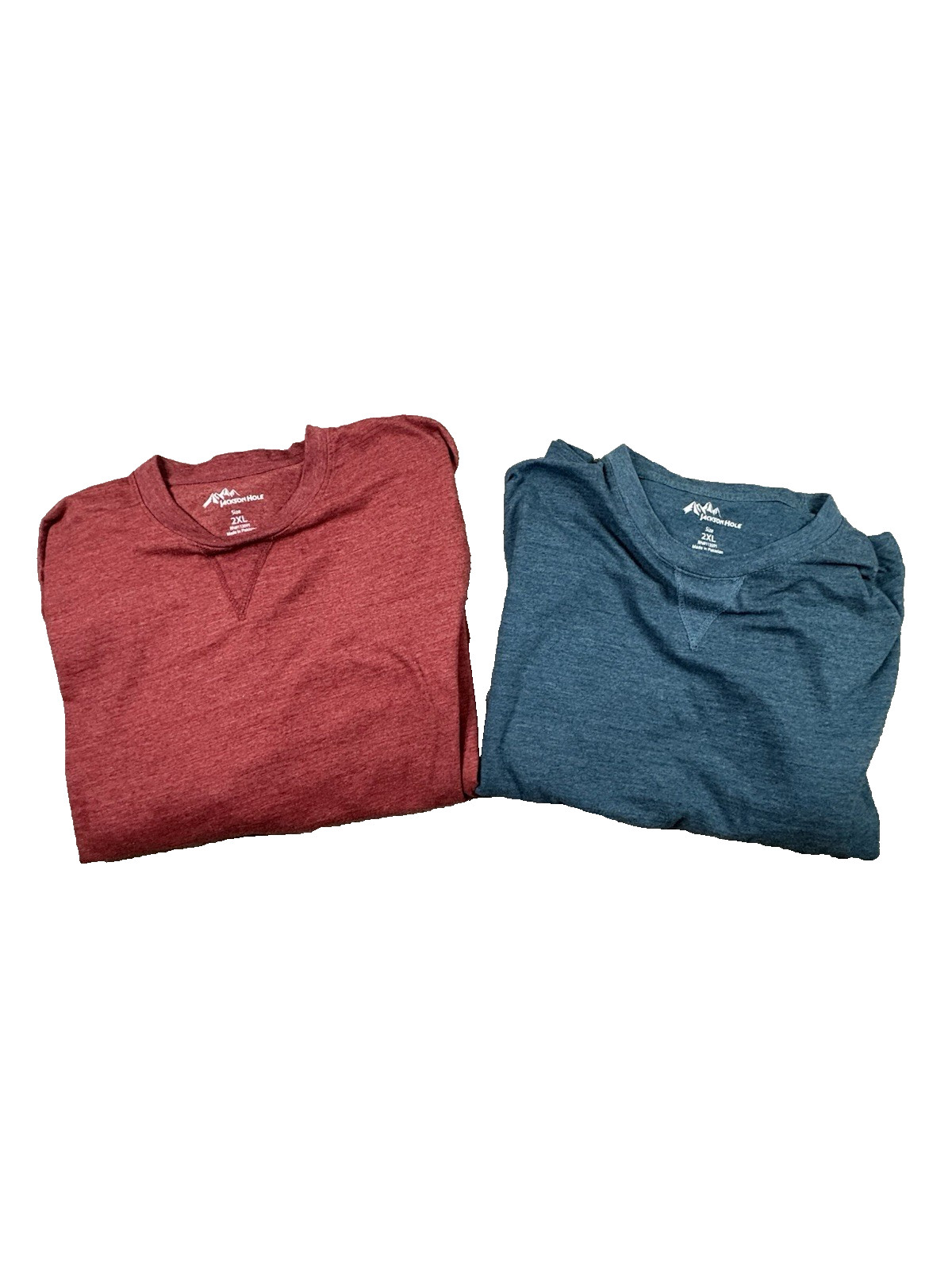 LOT OF 2 Jackson Hole Men’s 2XL Blue & Red LS Crewneck Shirts SEE DESCRIPTION