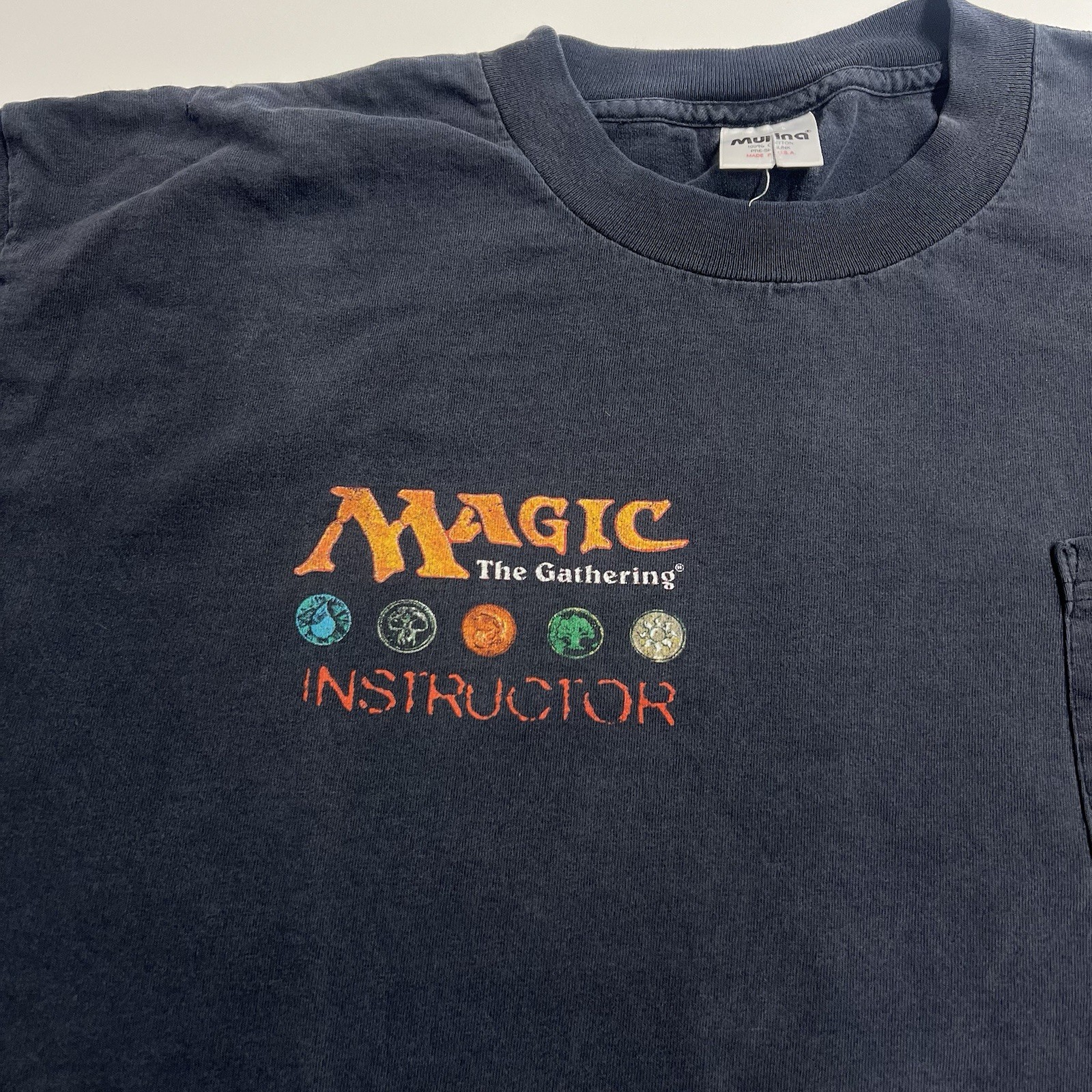 Vintage 90s Murina MAGIC THE GATHERING Instructor Men’s XL Blue TCG T-Shirt