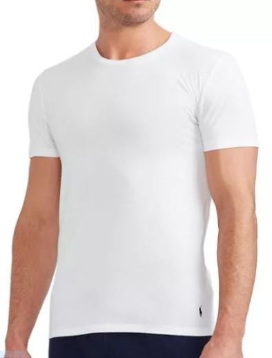 3 POLO RALPH LAUREN MENS COTTON WHITE CREW T-SHIRTS UNDERSHIRTS S M L XL XXL NEW