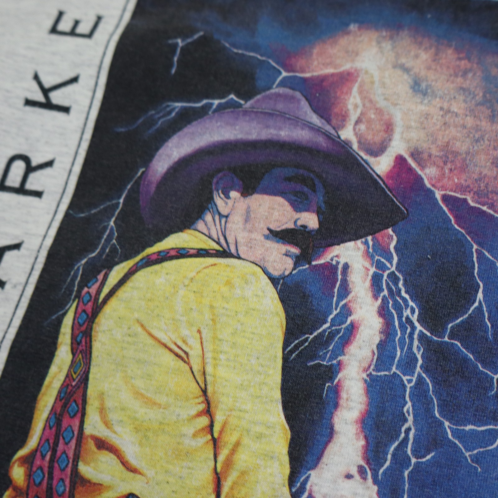Vintage 90s David Parker Into The Storm T Shirt Mens XL/L Western Art Ringer Tee