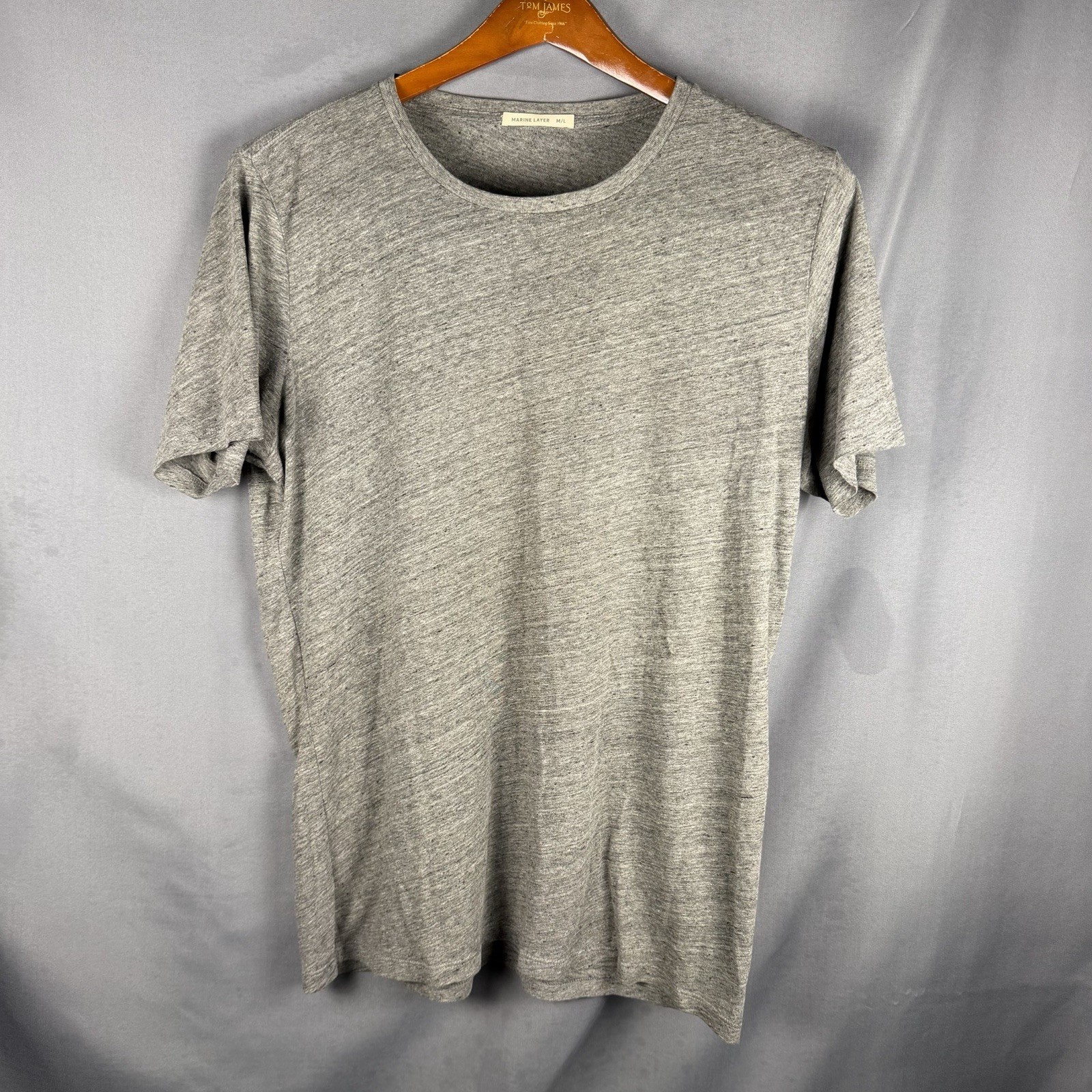 Marine Layer Signature Crewneck T Shirt Mens Medium Large Heather Gray Soft