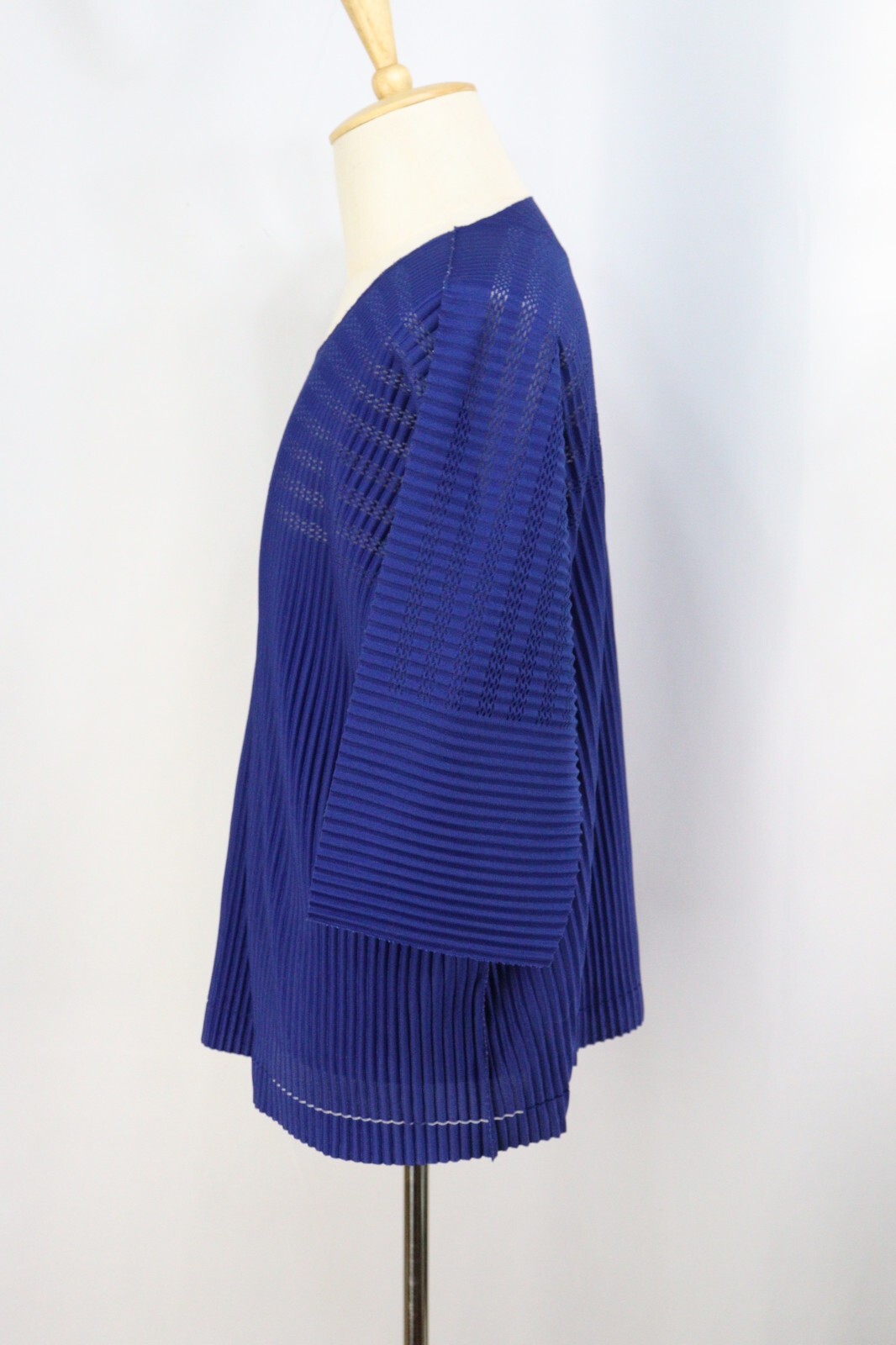 Authentic HOMME PLISSE ISSEY MIYAKE Blue Half Sleeve Men’s Tee Top 160 9157