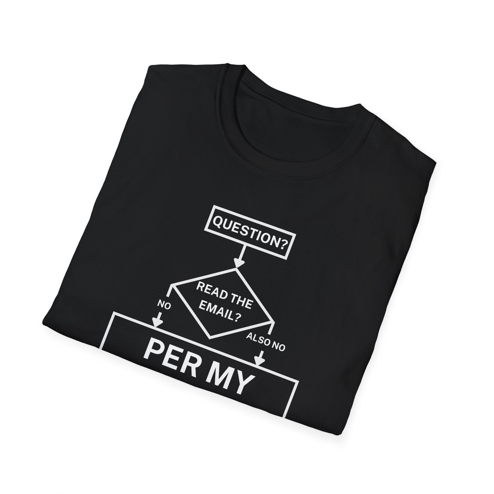Funny Office Flowchart Shirt Sarcastic Work Gift Engineer Admin Men Women Tee