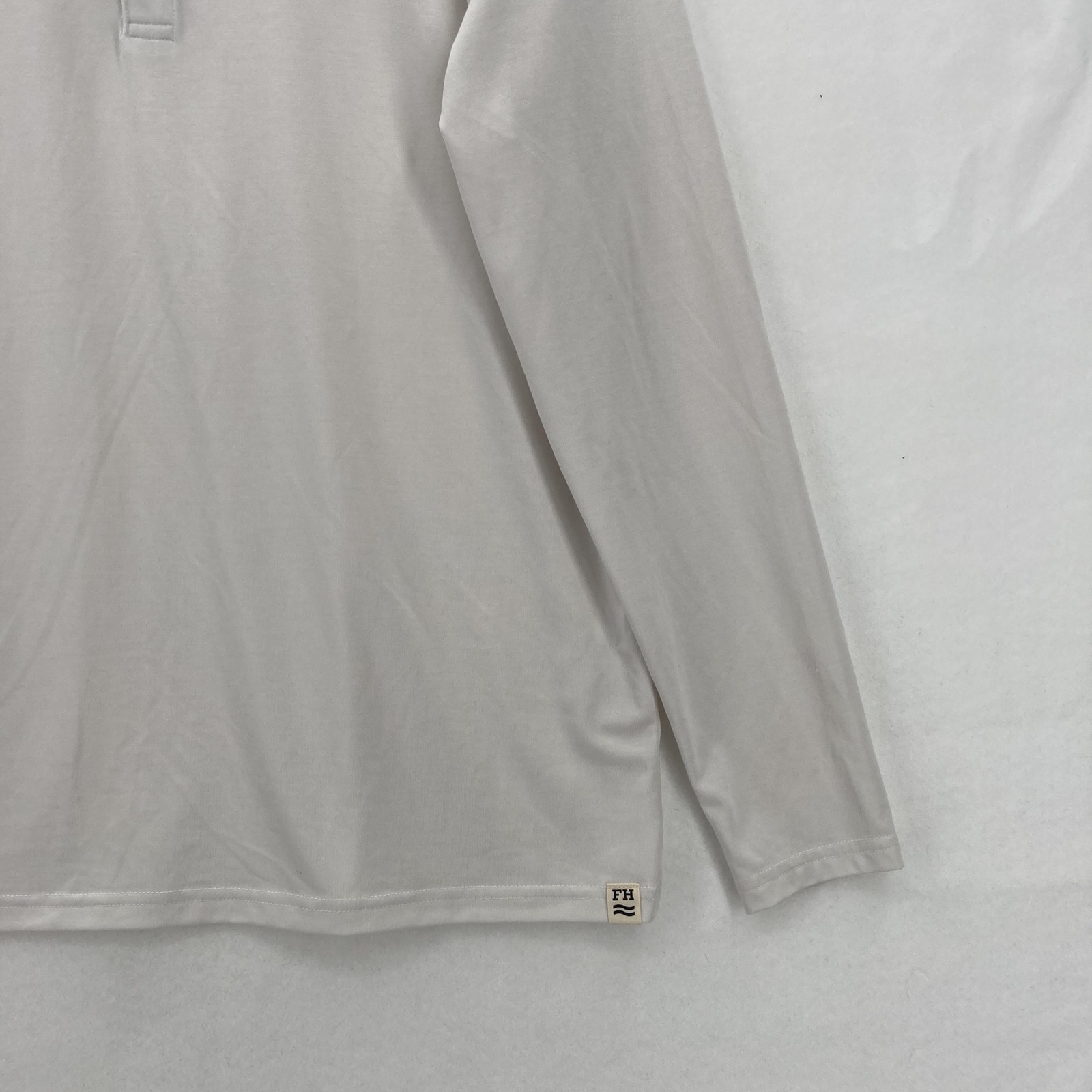 Fair Harbor Henley Shirt Mens Small Light Gray Long Sleeve UPF 50 Sun Protection