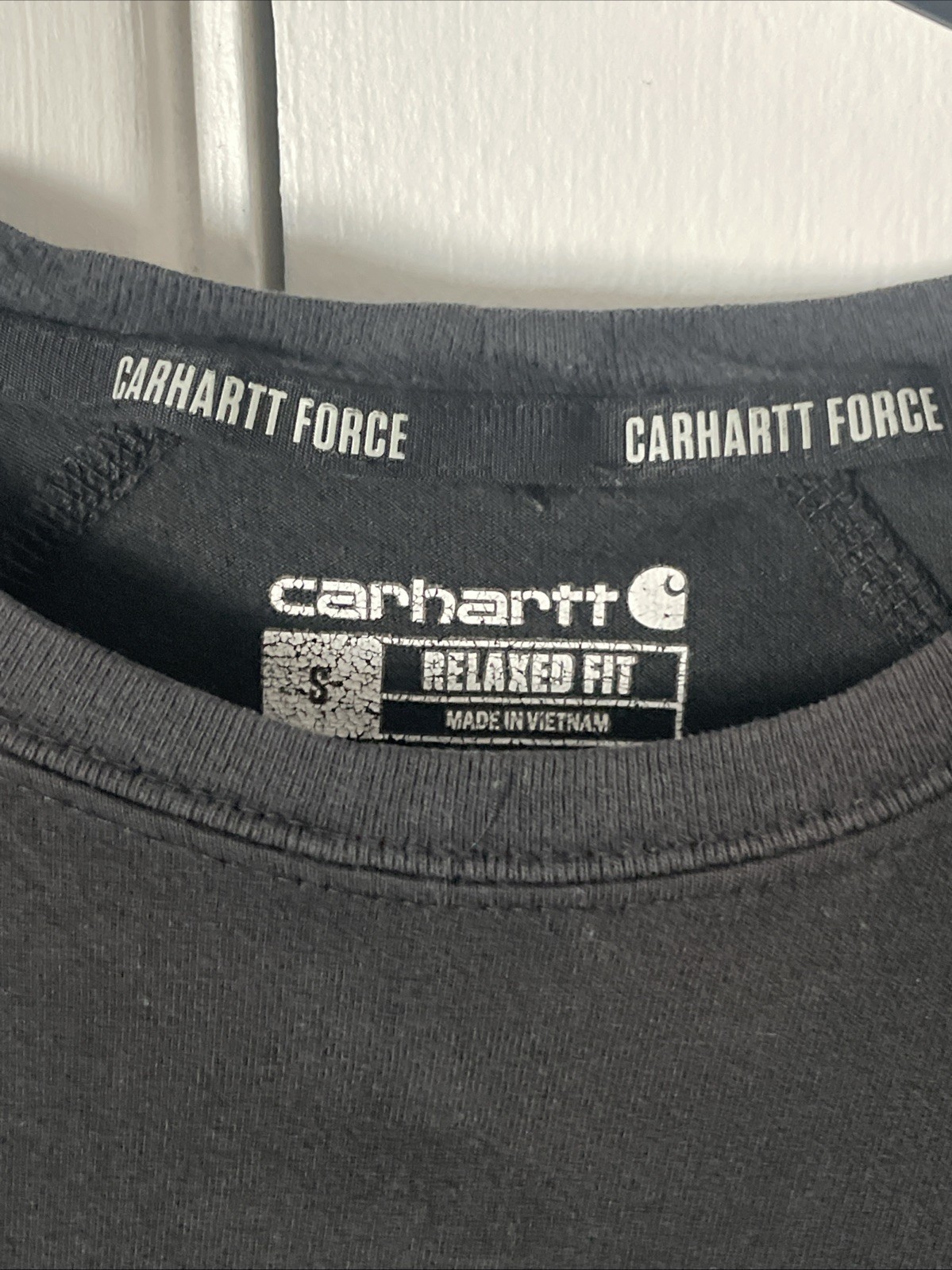Carhartt Force Relaxed Fit Black Pocket Tee Crew Neck Short Sleeve Men’s S