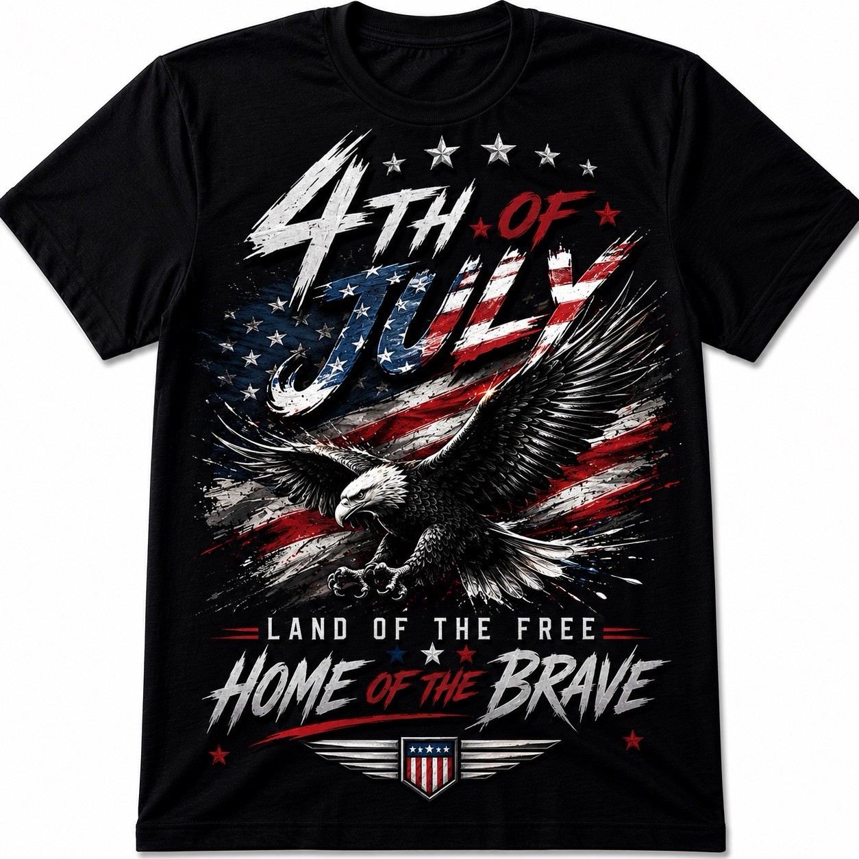 Patriot Apparel t-shirt for men 4th of July USA flag eagle graphic black