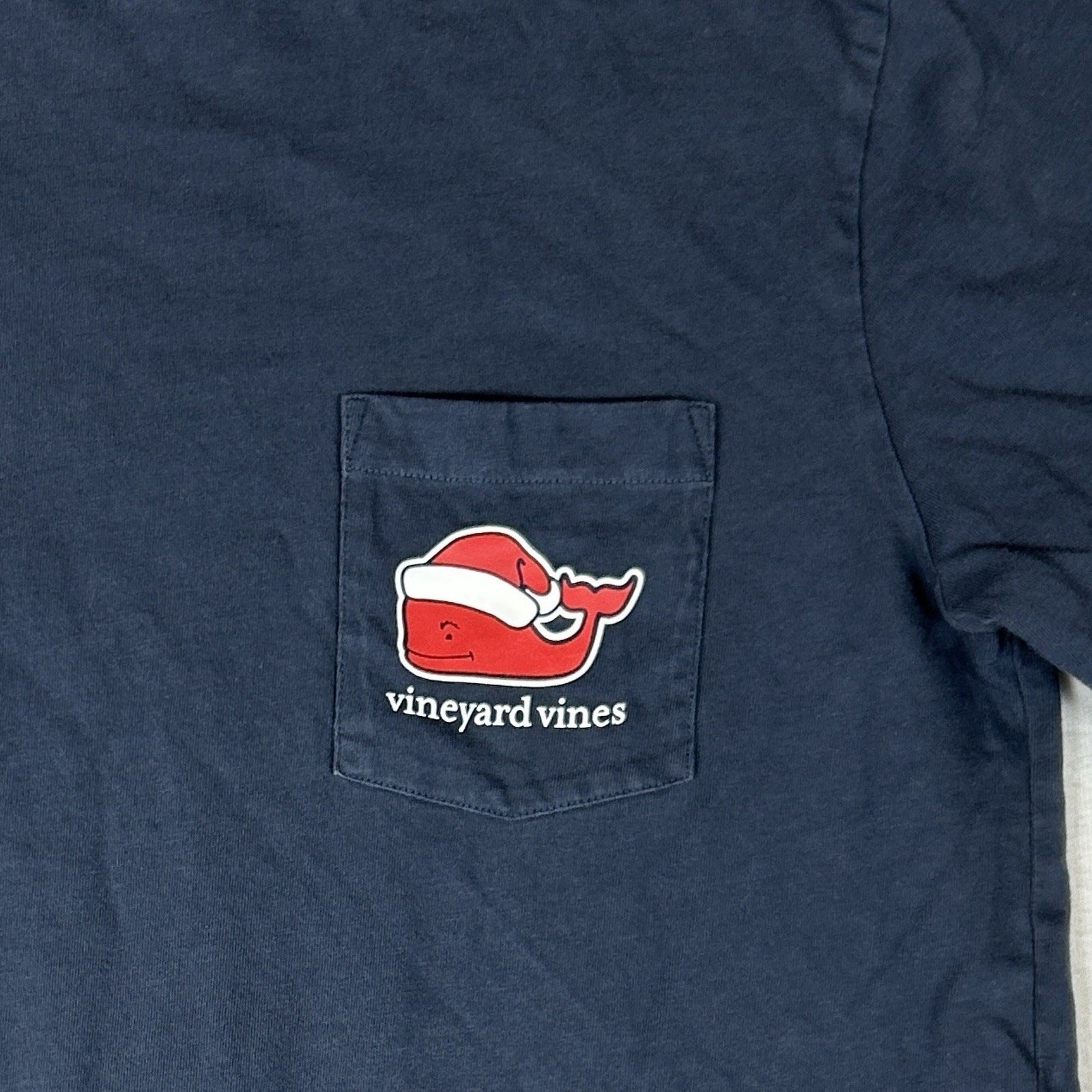 Vineyard Vines Long Sleeve Shirt Men’s Small Naughty or Nice Christmas Top Blue