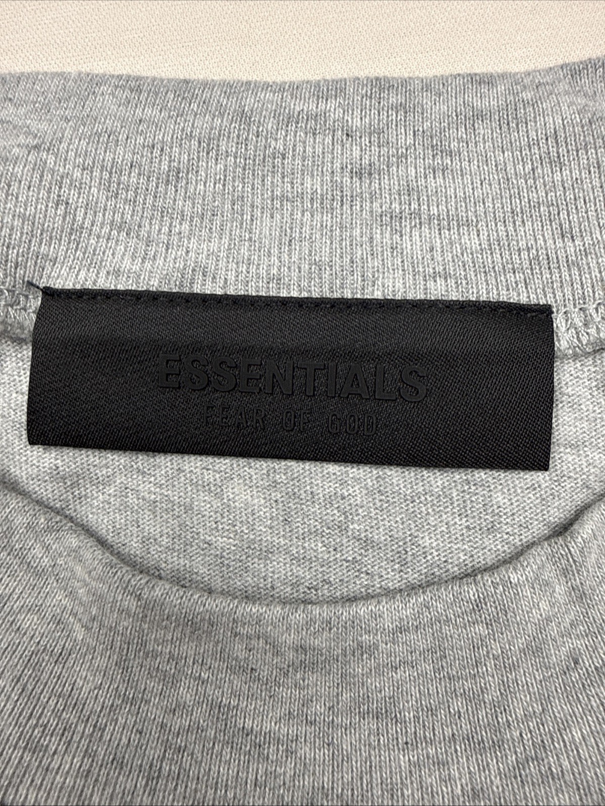 ESSENTIALS Fear of God Gray Jersey Logo Crew Neck T-Shirt OVERSIZED LARGE