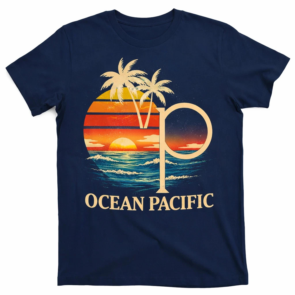 Ocean Pacific OP Surf Shirt, Vintage 80s Surf Tee, Retro Logo Graphic