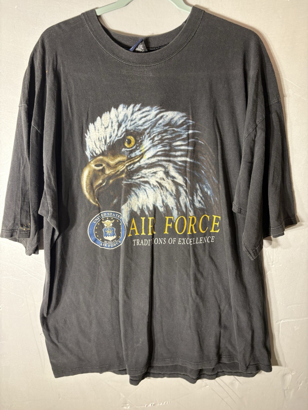 Mens Vintage United States Air Force “Bald Eagle” T-shirt Black Size XL