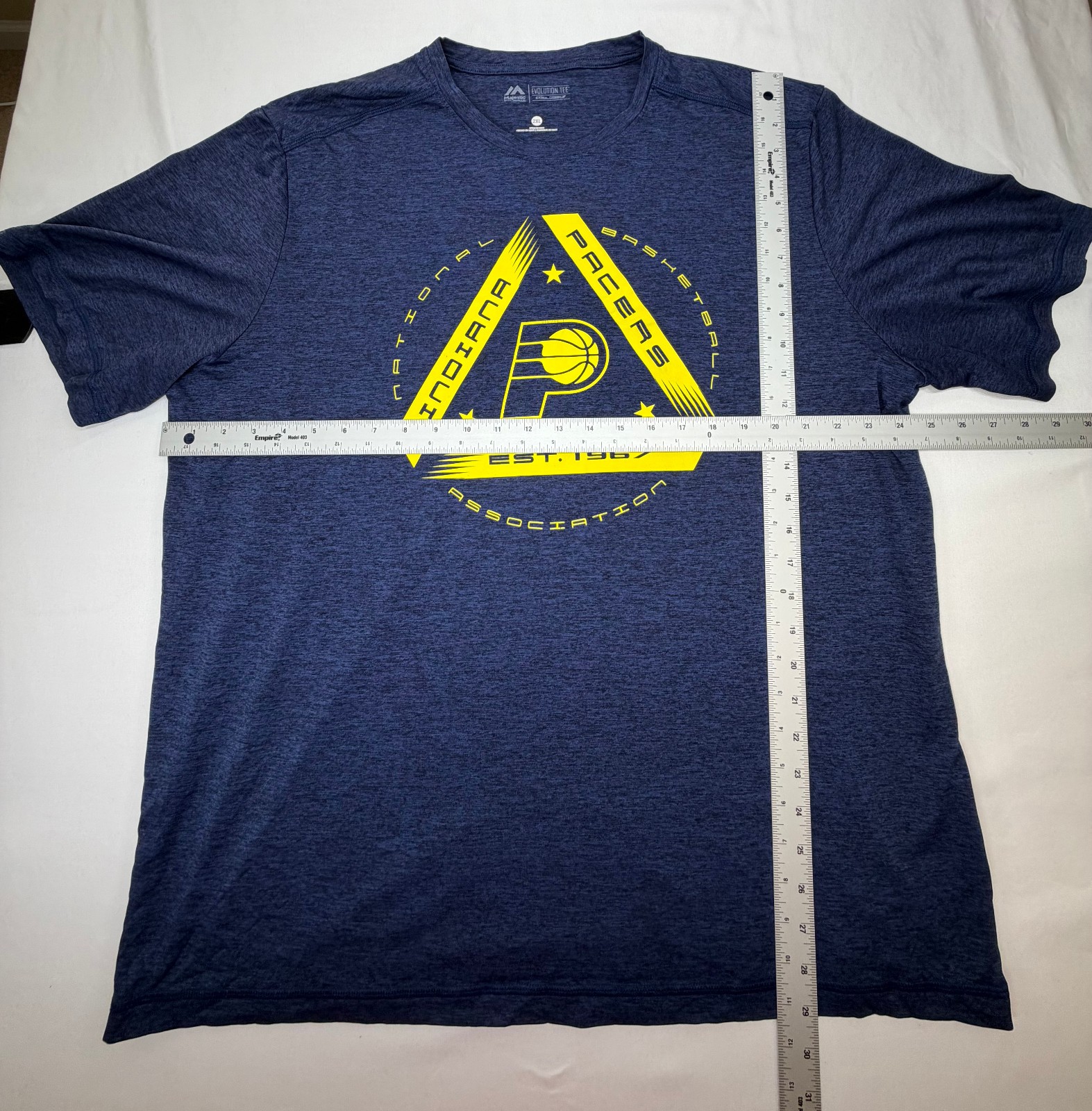 Majestic Men’s Graphic T-Shirt Indiana Pacers Basketball Size XXL Blue