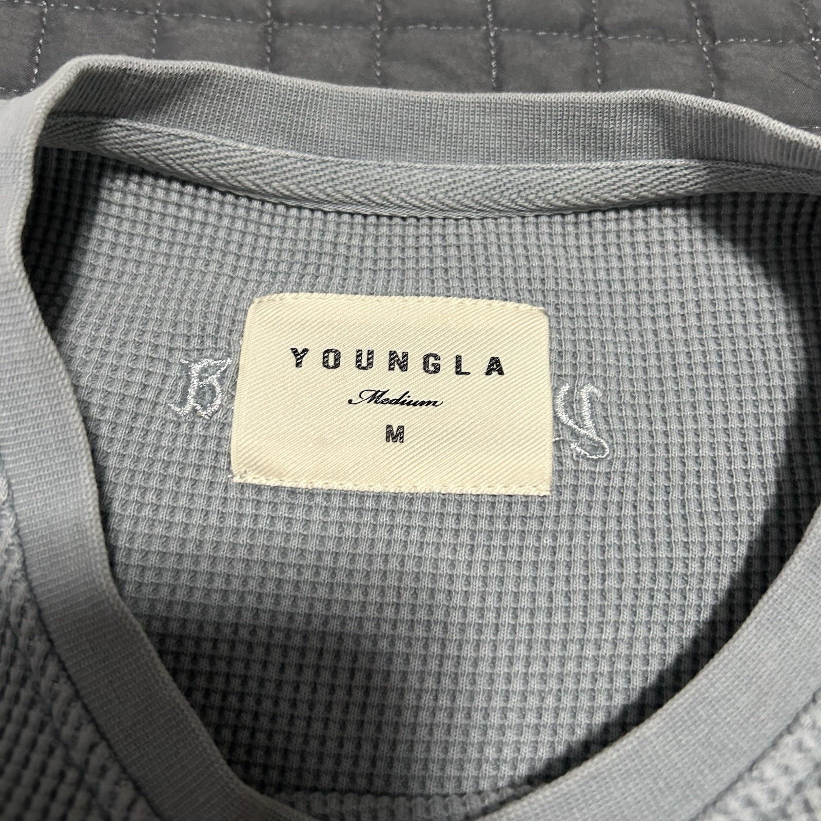 YoungLA Men’s Waffle Knit T-Shirt Lot of 3 Black, Grey and Brown Size Medium
