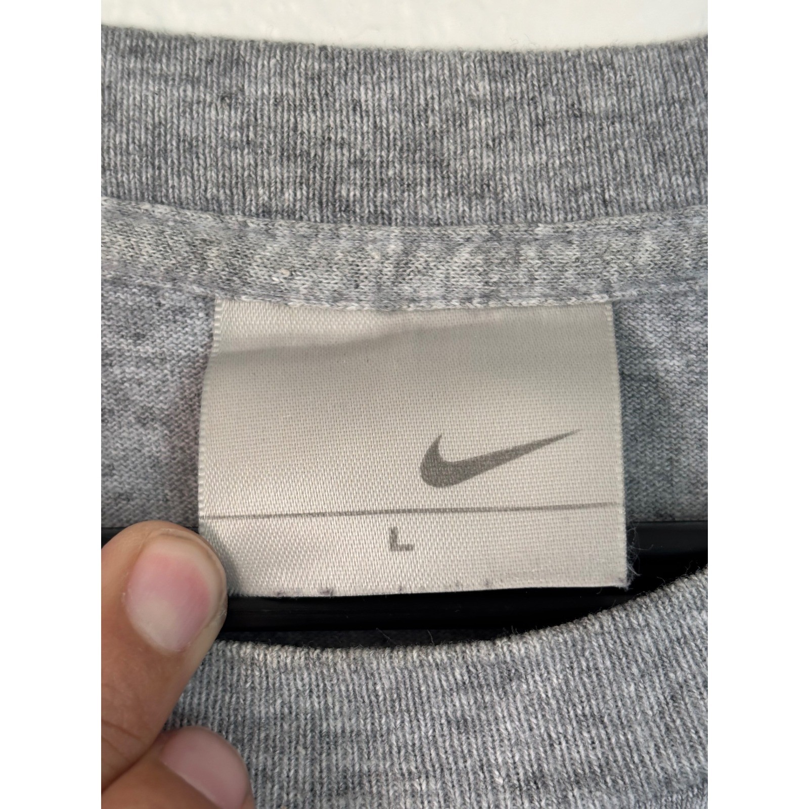 Nike Hoops Long Sleeve Graphic Tee Gray Basketball Shirt Y2K Silver Tag Mens L