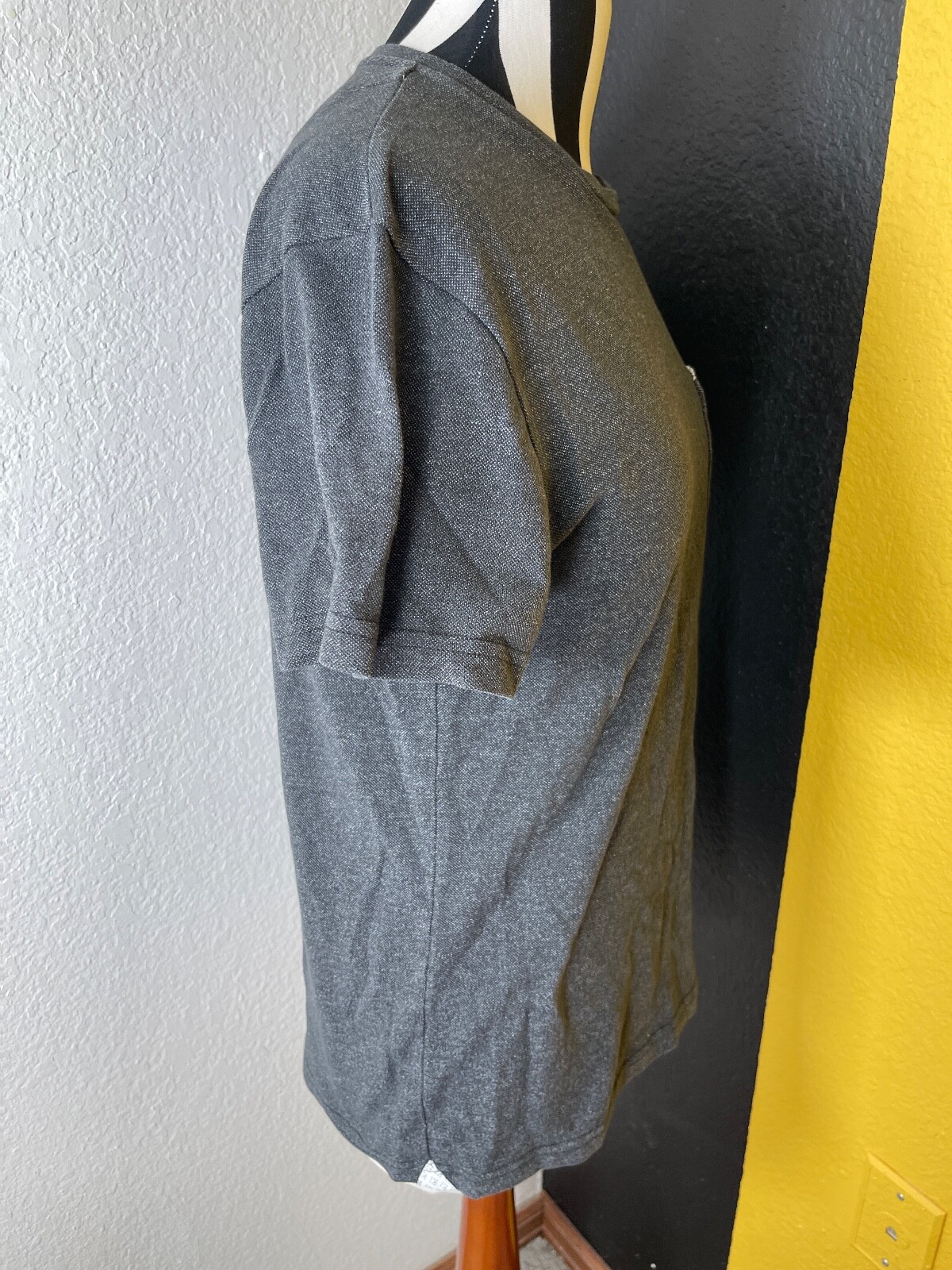 Craft Flow Mens Shirt Small Cotton Blend Pocket Charcoal Machine wash