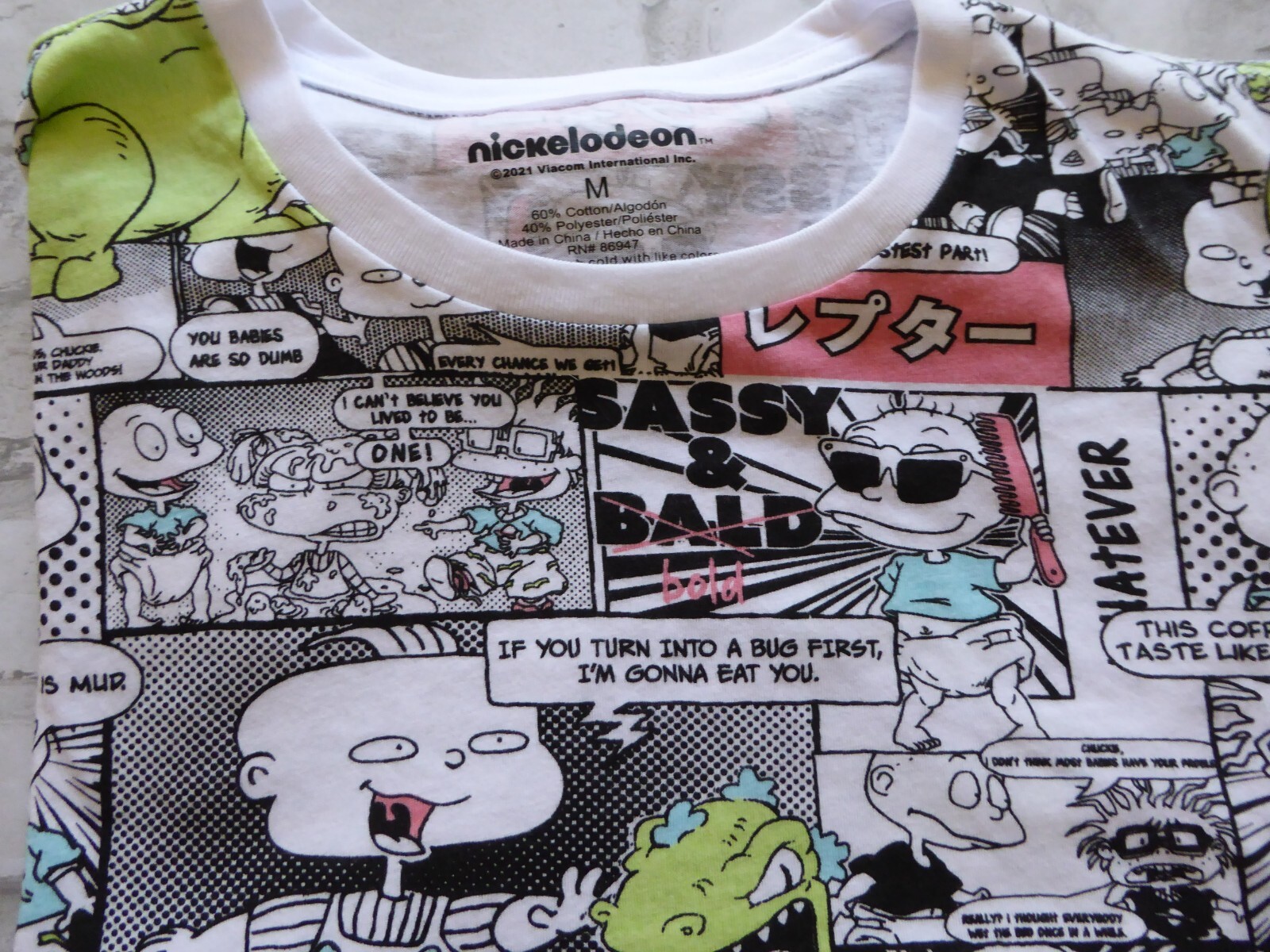 Nickelodeon 90s All Over Print Reptar Rugrats Graphic Throwback Retro Unisex M