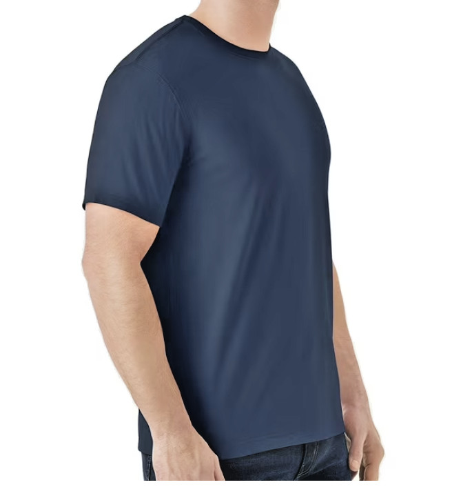 Tee Shirt Blue Cove Short Sleeve Crew Neck Soft Men’s 3XL By Member’s Mark