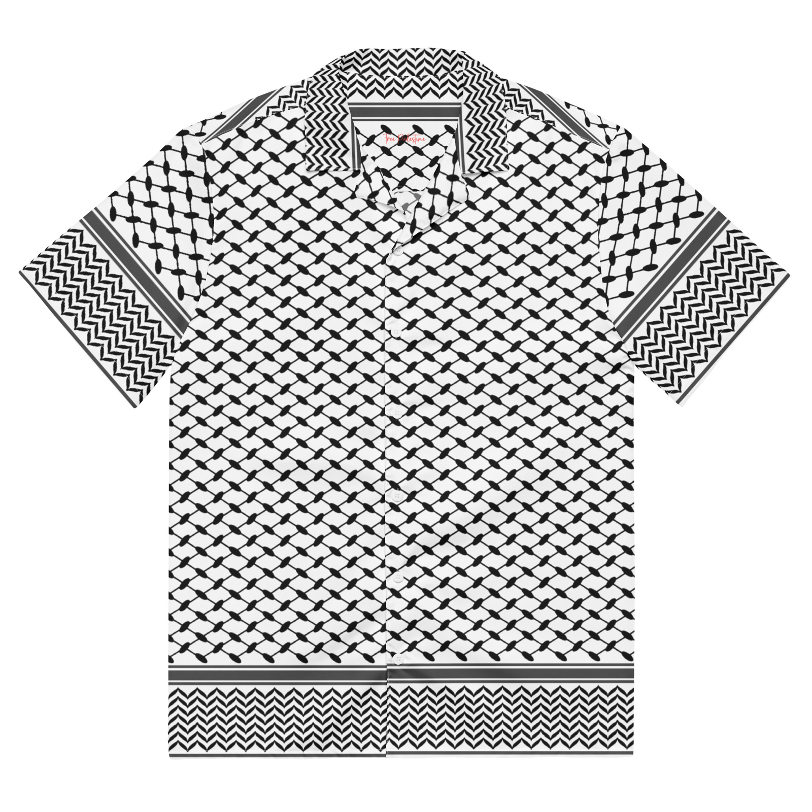 Keffiyeh Unisex button shirt, Palestine Keffiyeh Button Shirt, Keffiyeh Shirt