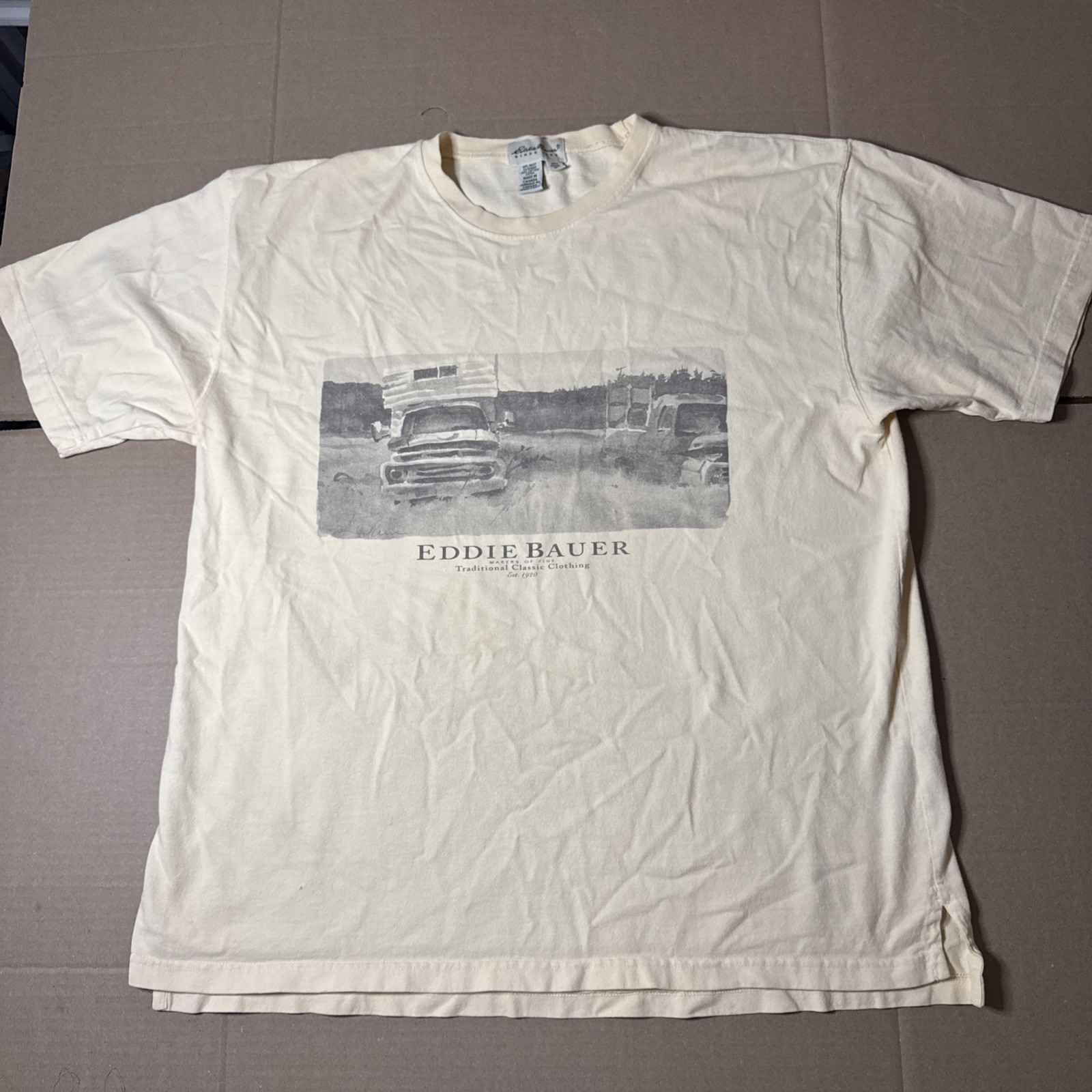 Vintage Eddie Bauer Graphic Tee Mens L Truck Illustration Canada