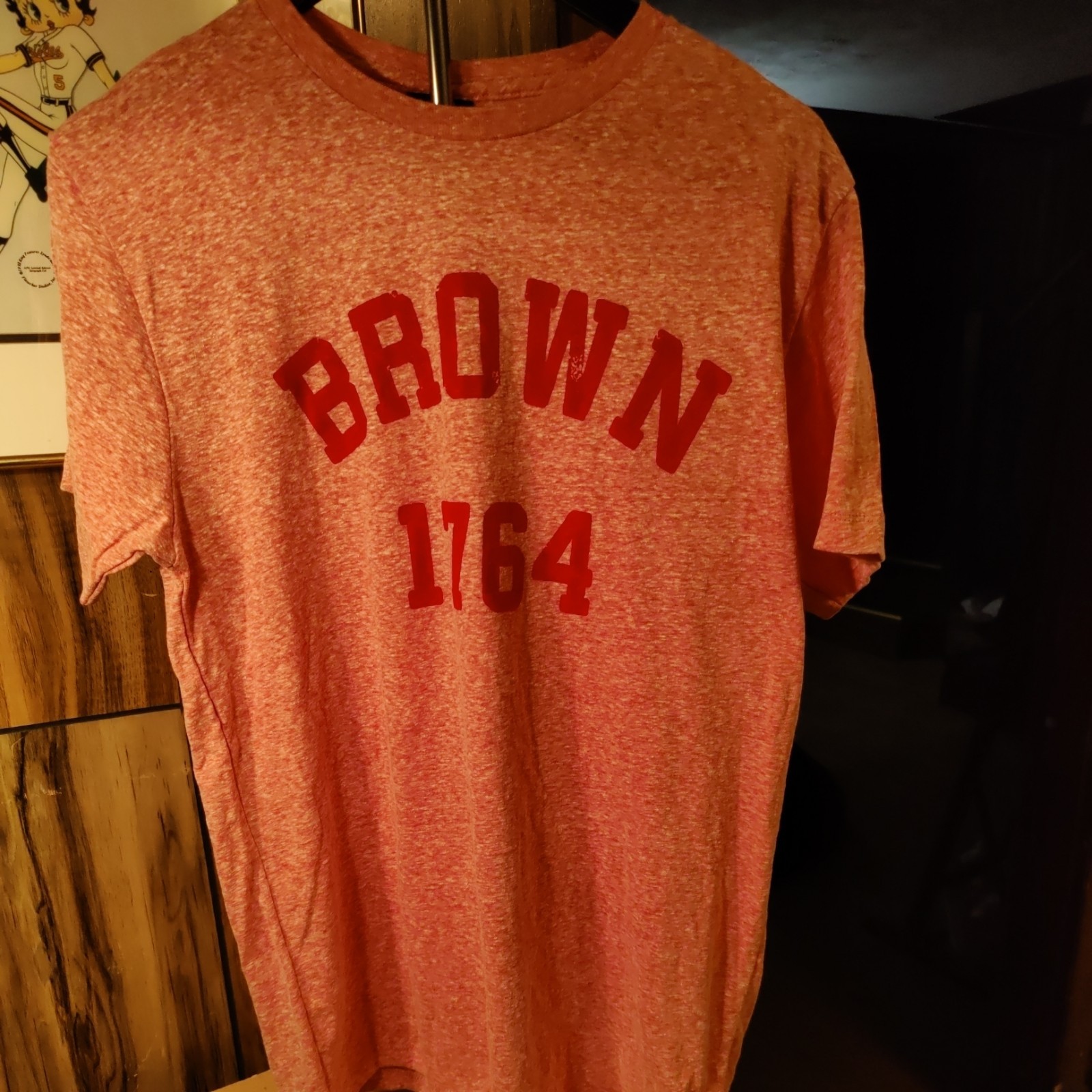 MV SPORT Men Brown University 1764 T-Shirt Heather Red L NWT