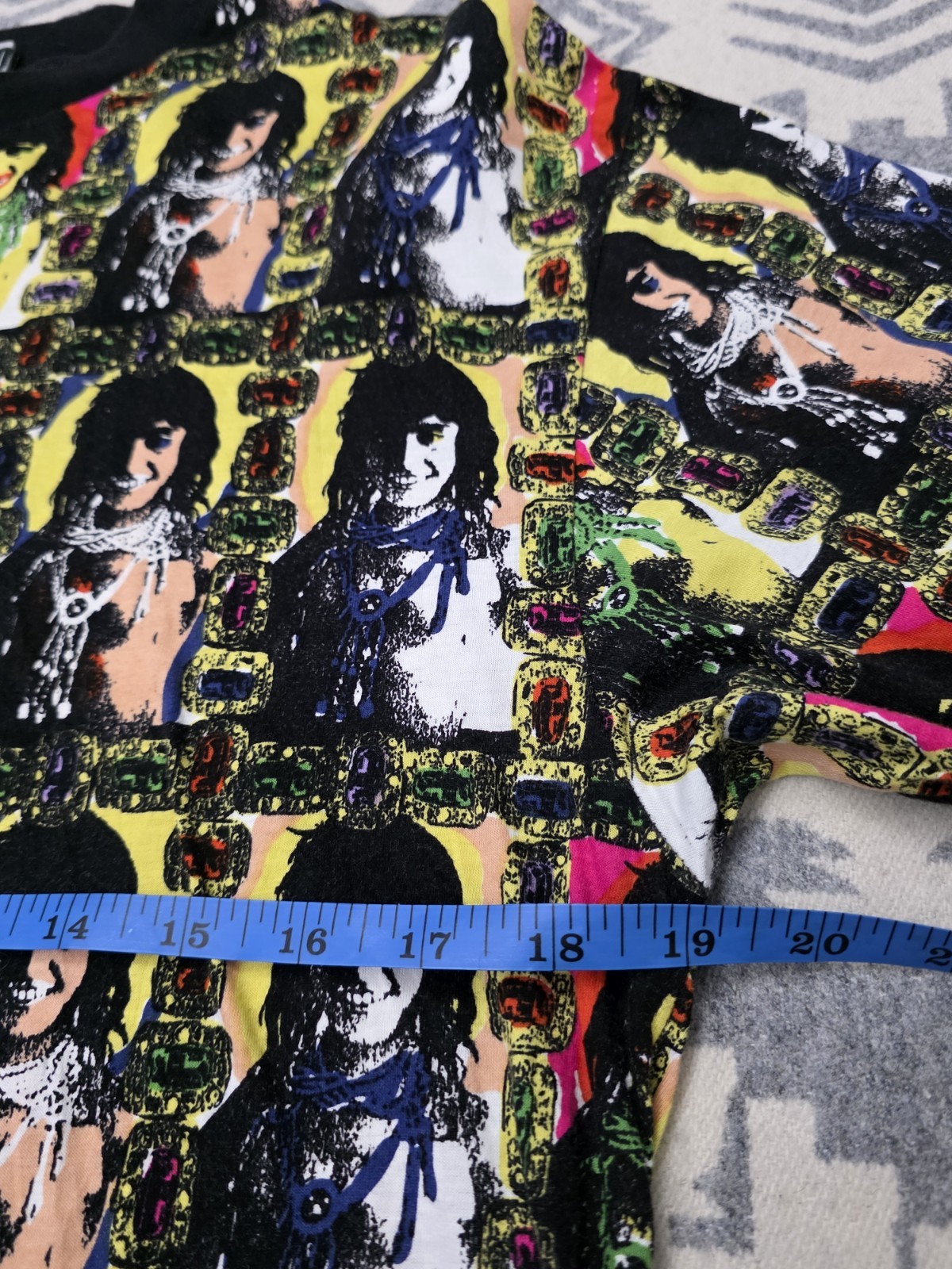 Vintage Michiko Koshino Pop Art Portrait All Over Print Long Sleeve Shirt Mens M