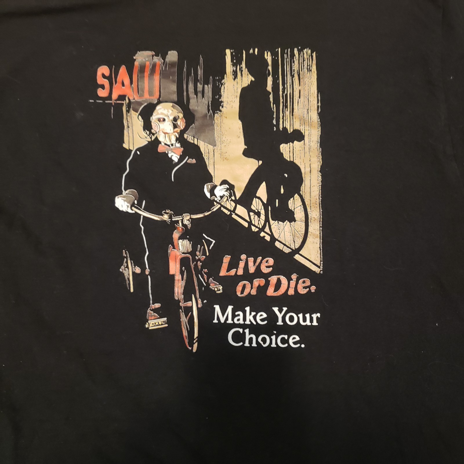 Jig Saw Live Or Die Make Your Choice T Shirt Jigsaw XL Horror Movie Series