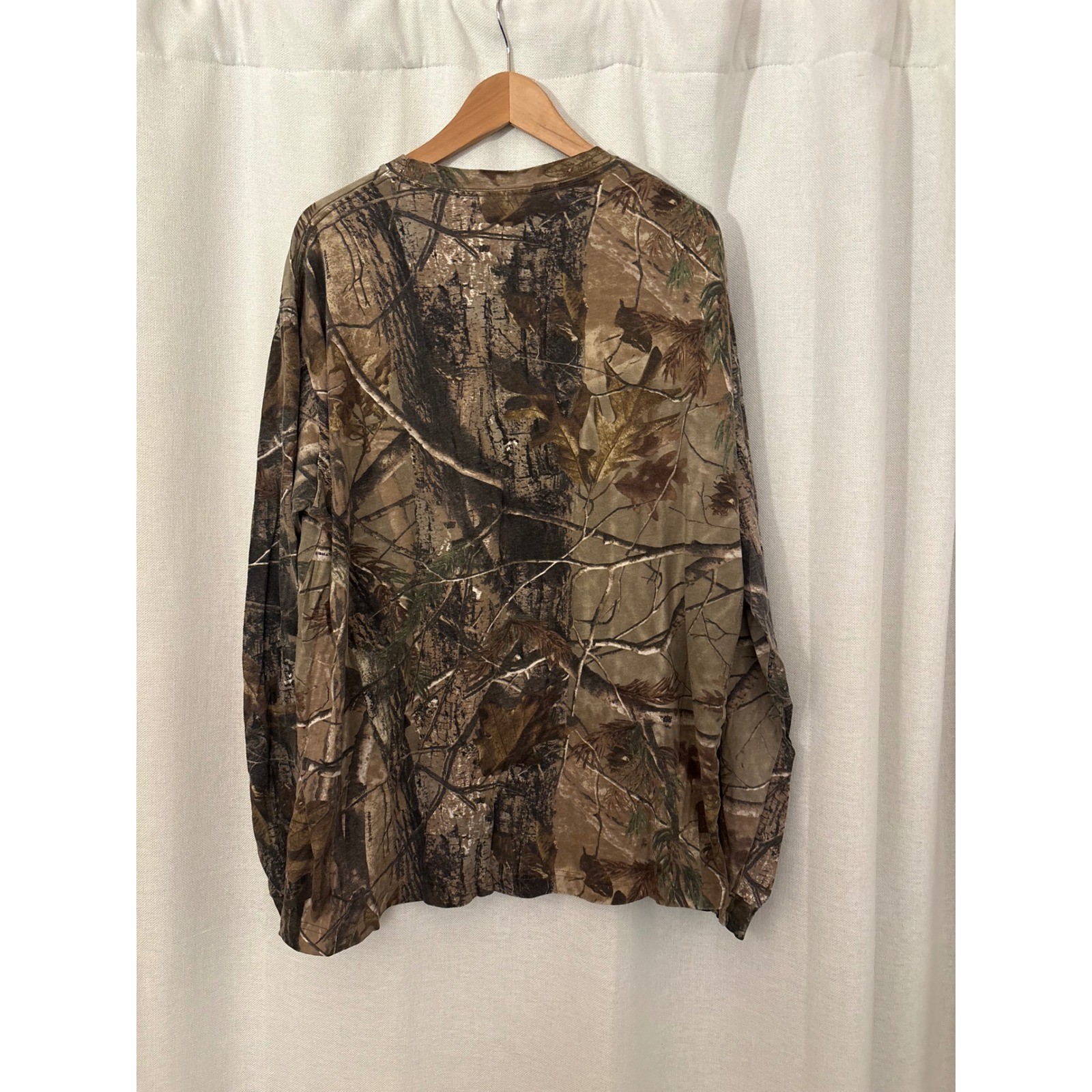Liberty Mens Camo Long Sleeve Pocket T-Shirt Brown Green Camouflage Size XL