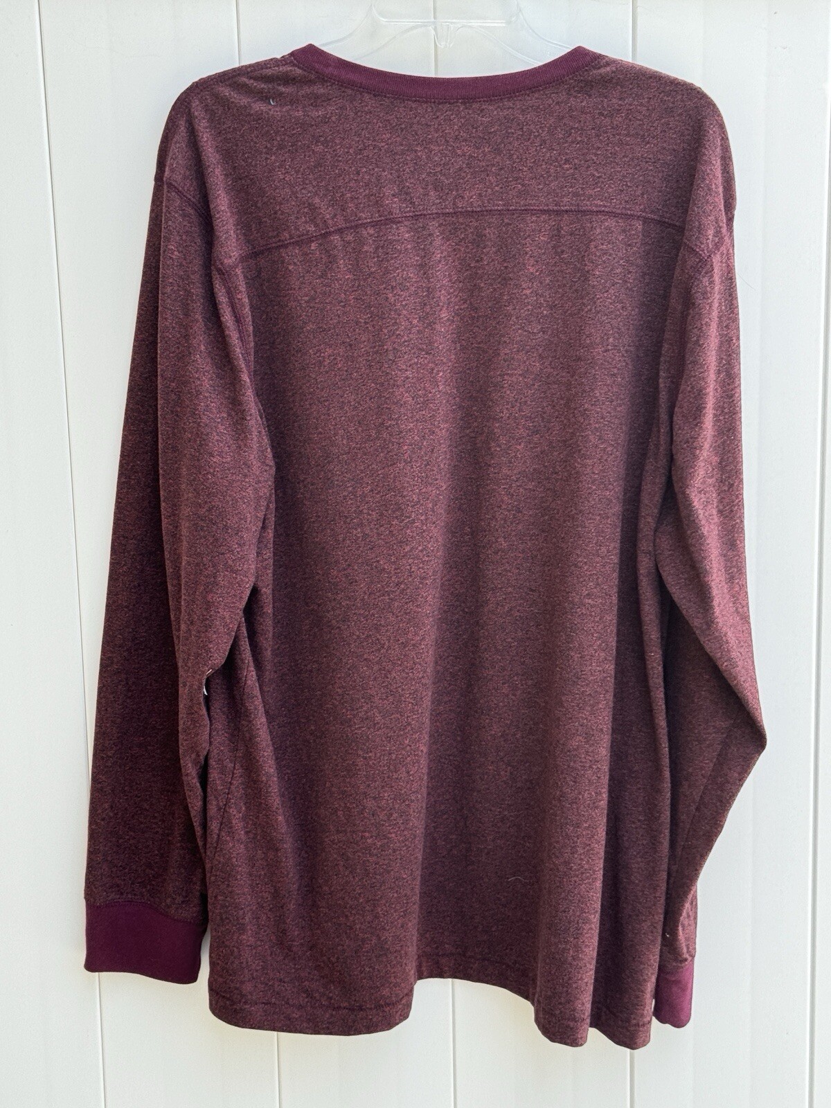 Simply Styled Men’s Long Sleeve Cranberry Henley Shirt XXL