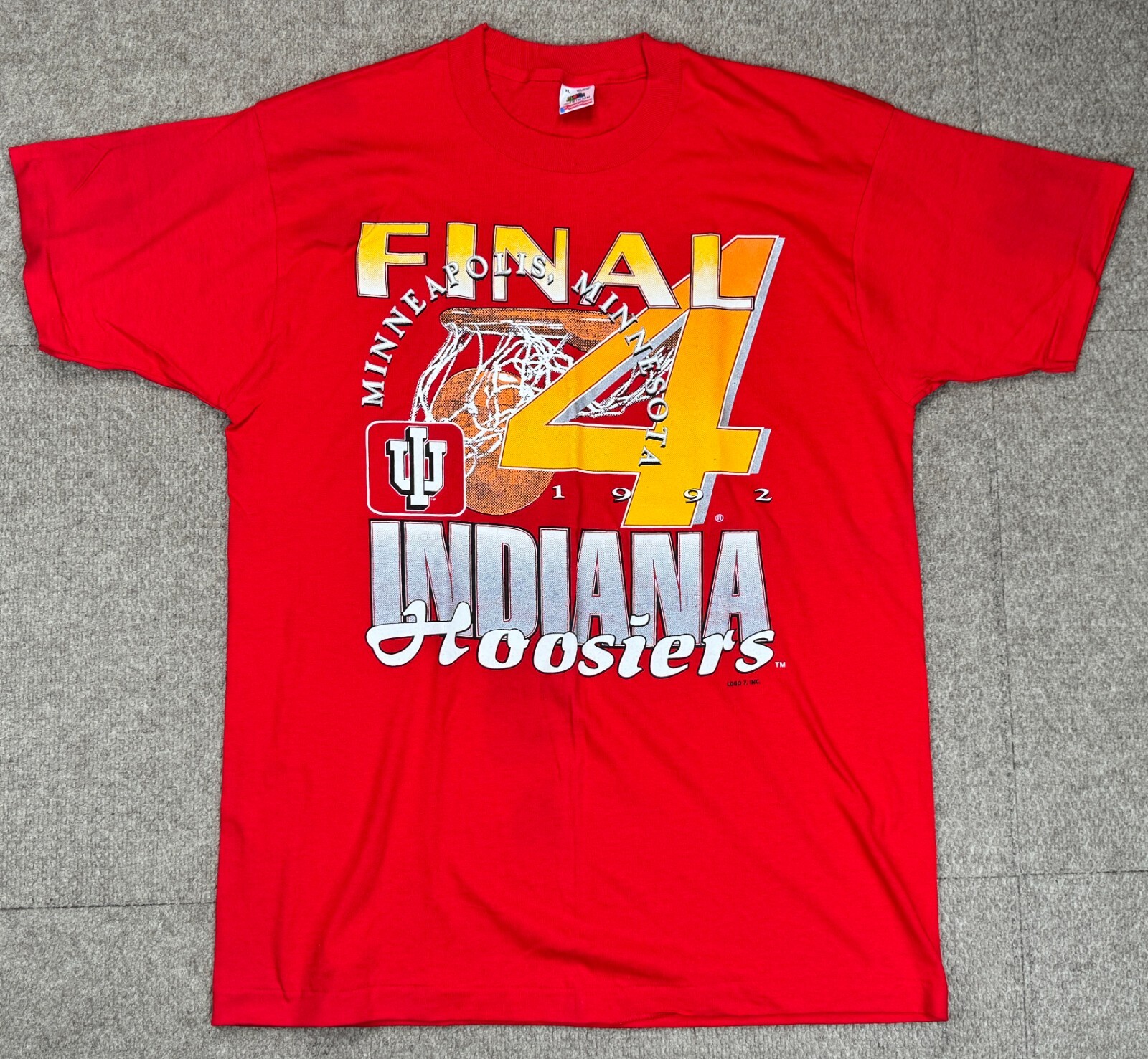 Fruit Of The Loom Vtg Made In USA 1992 Indiana Hoosiers NCAA Final 4 T-Shirt XL