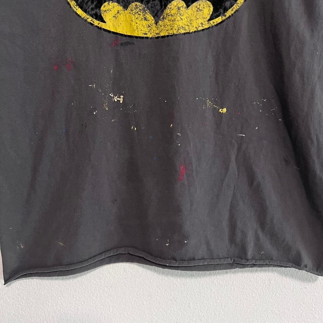 Vintage Batman Logo Distressed Cartoon Comic Promo T Shirt Chopped Size Medium