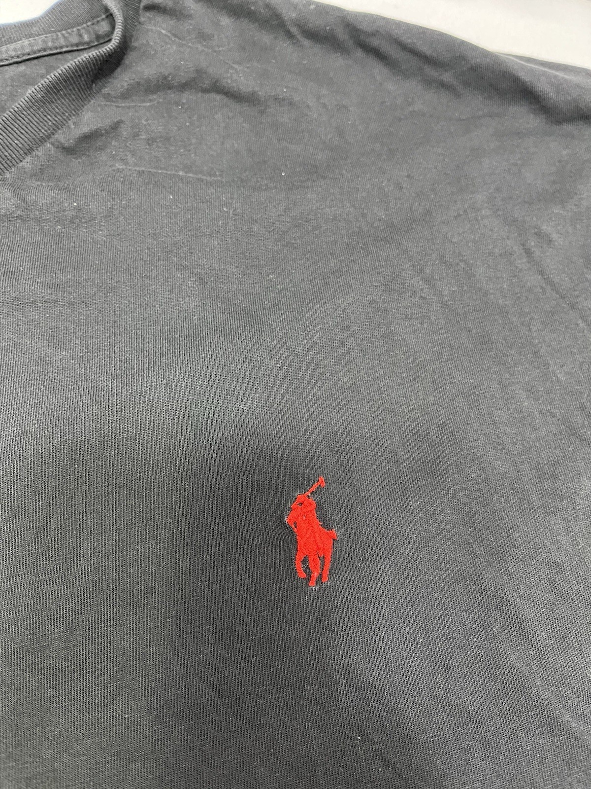Polo Ralph Lauren V Neck T Shirt Black W/ Red Pony Mens 4XLT – Stains