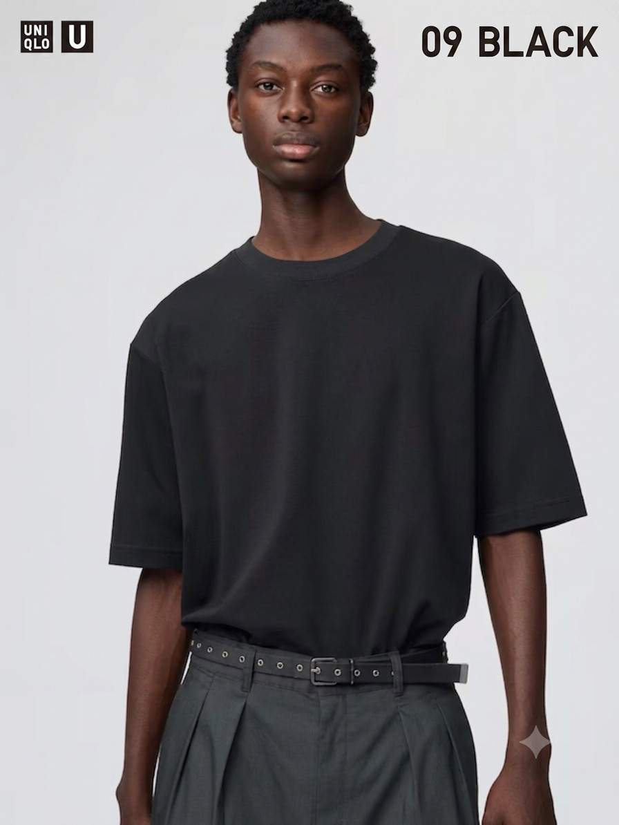 UNIQLO U AIRism Cotton Oversized Crew Neck Half-Sleeve T-Shirt XS-4XL Japan