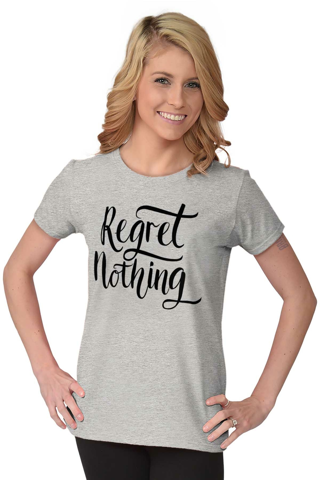 Regret Nothing Motivational Gym Workout Gift Womens Top Junior Graphic Tee