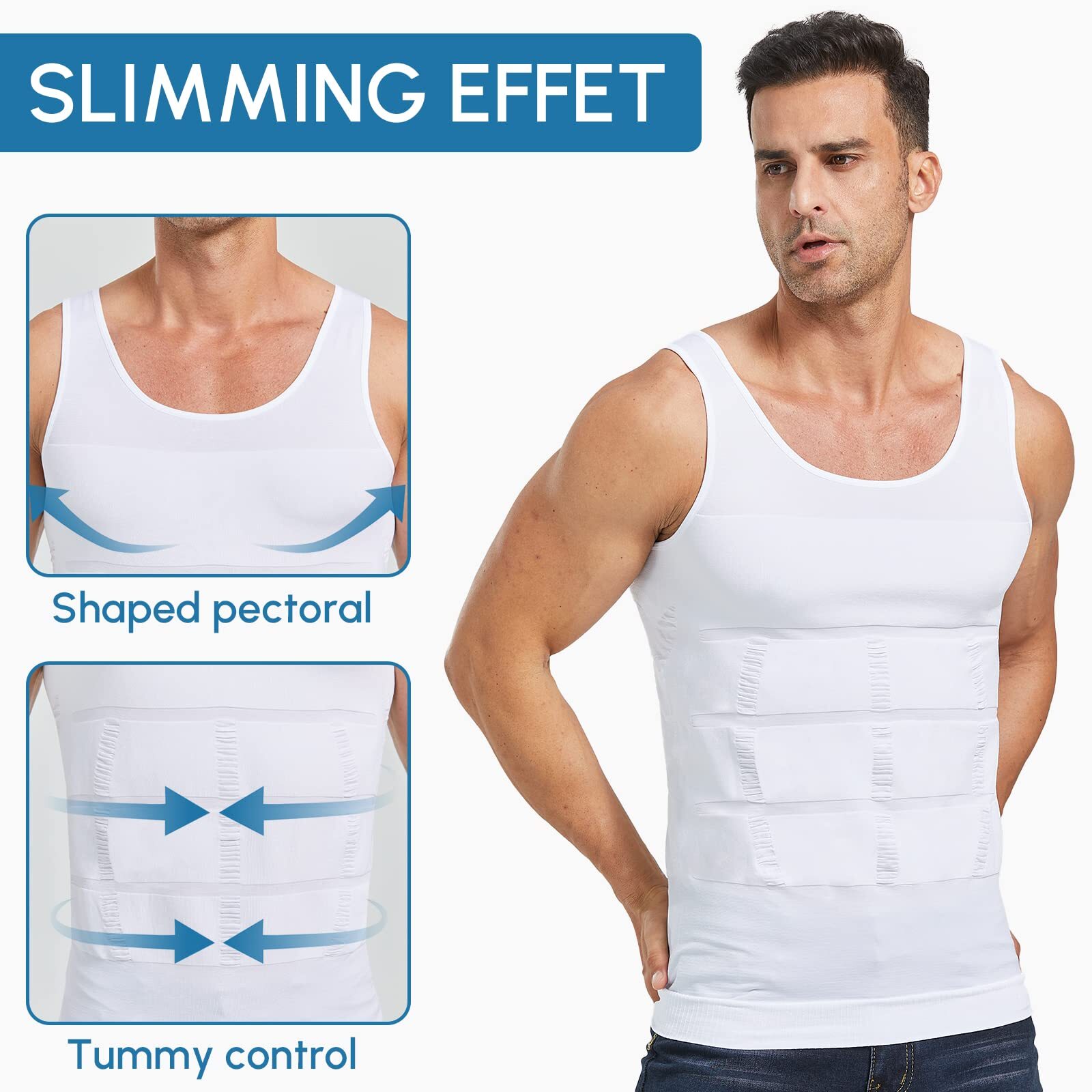 Men Gynecomastia Compression Shirt Body Shaper Chest Control Slim Vest Tank Top