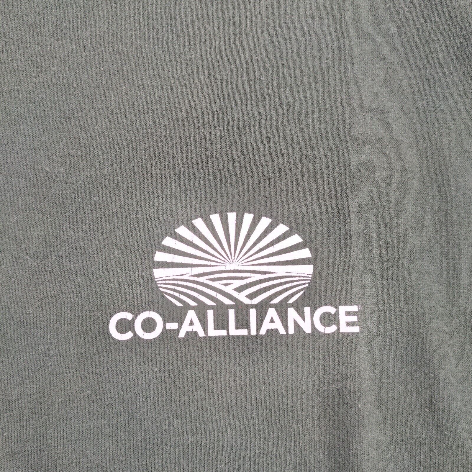 Gildan Mens Co-Alliance Logo T-Shirt Green 3XL Crew Neck Polycotton Dry Blend