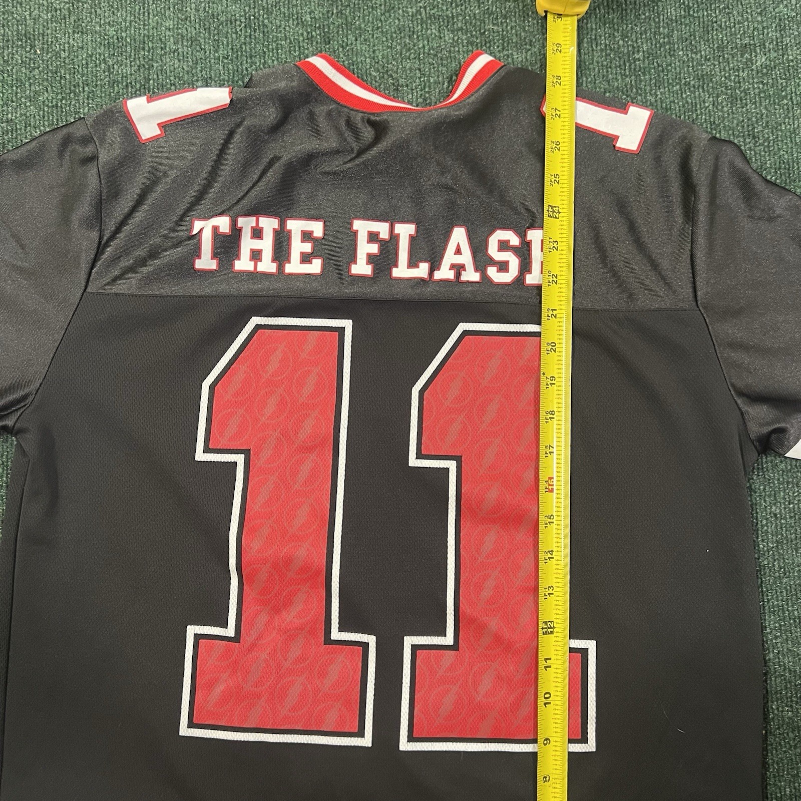 The Flash T-Shirt Football Jersey Black w/Red DC Comics Originals Number 11 L