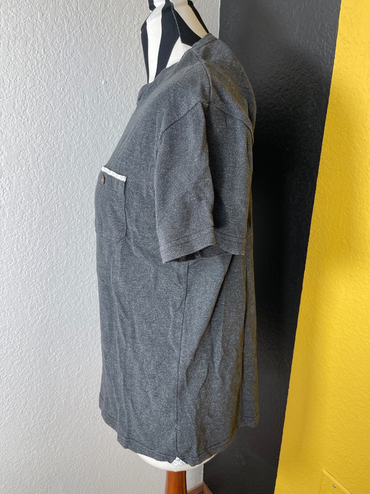 Craft Flow Mens Shirt Small Cotton Blend Pocket Charcoal Machine wash