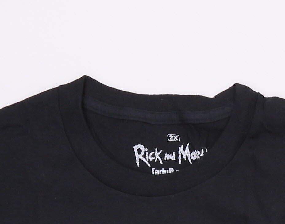Rick & Morty Adult Swim Cartoon Network Black Short Sleeve T-Shirt Size 2XL