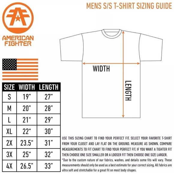 American Fighter Men’s T-Shirt Densmore Premium Athletic White xS-4XL