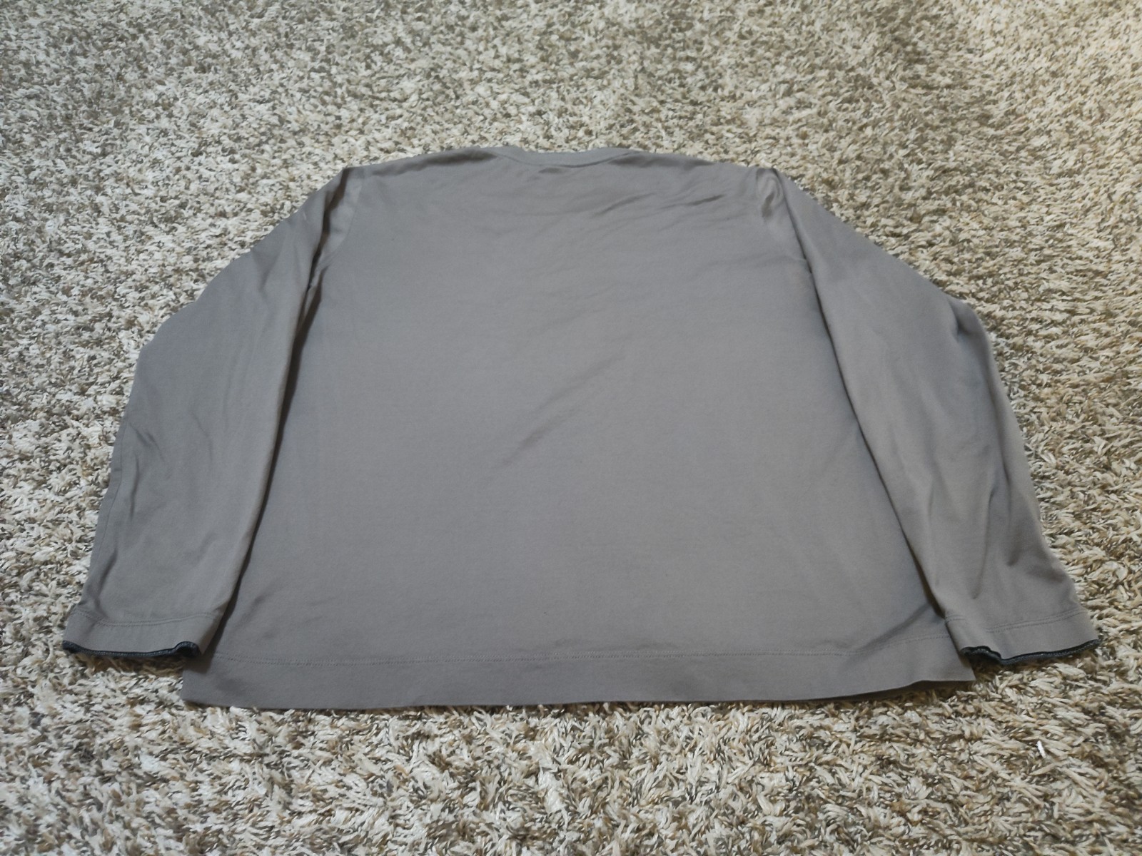 Hugo Boss T Shirt Mens XL Gray Solid Long Sleeve V Neck Pullover Cotton