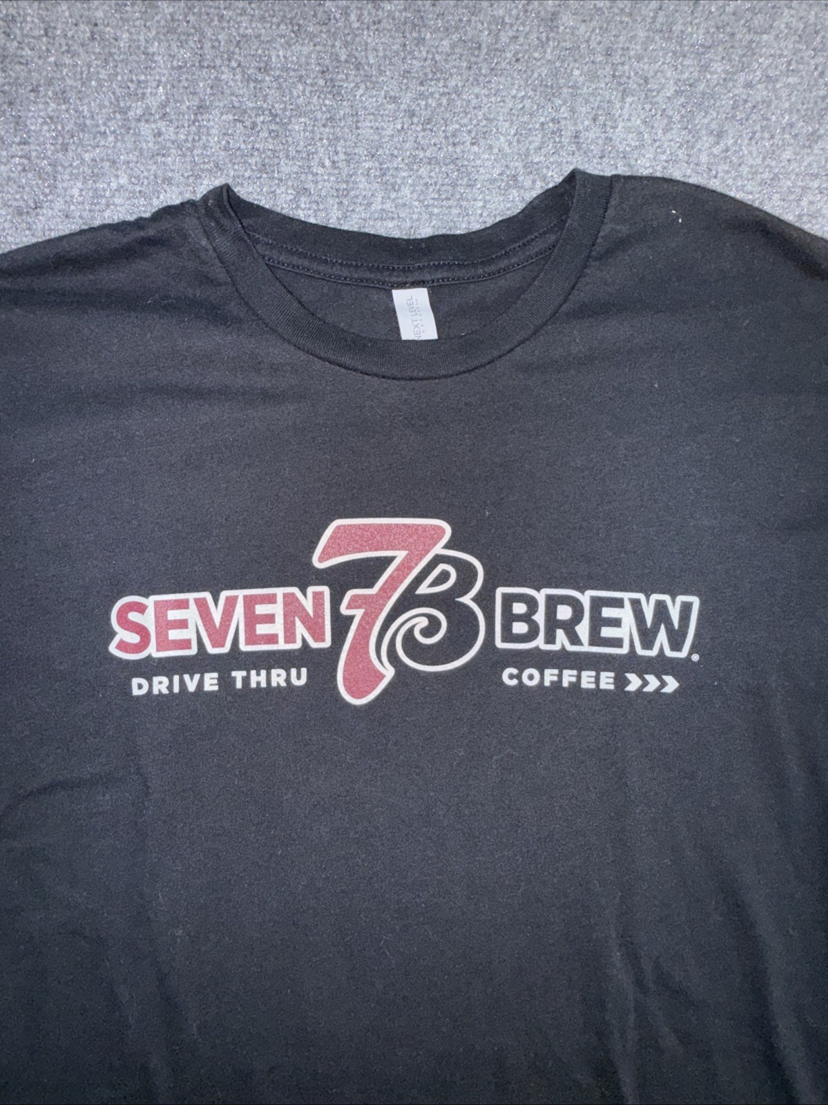 7 Brew Drive Thru Coffee Black Mens Shirt Tee Size Medium